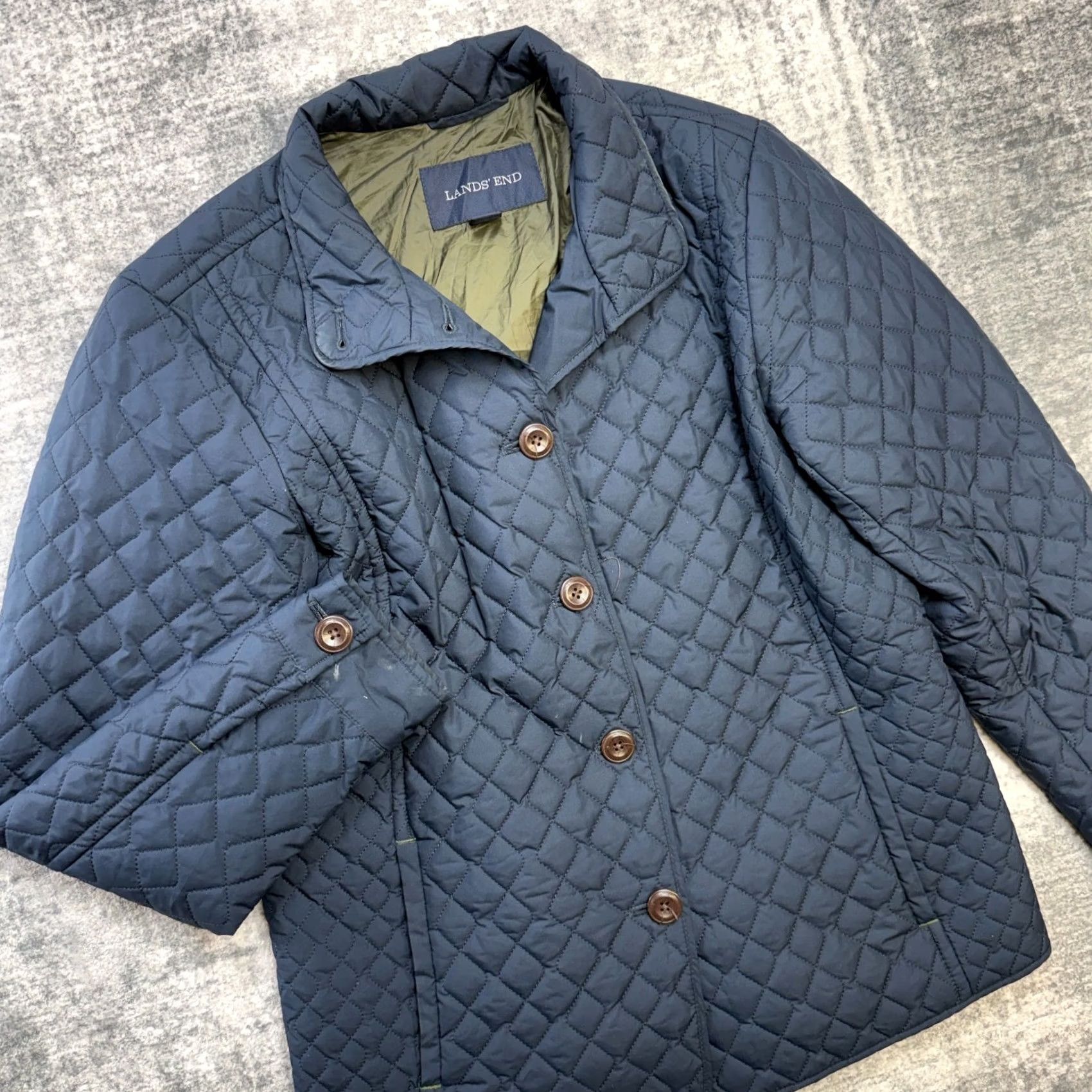 Lands' End Lands' End Jacket Women M Navy Quilted Insulated Chore Primaloft Short Sleeve/Xlong? (Note: Original has Long Sleeve) Size M / US 6-8 / IT 42-44 - 2 Thumbnail