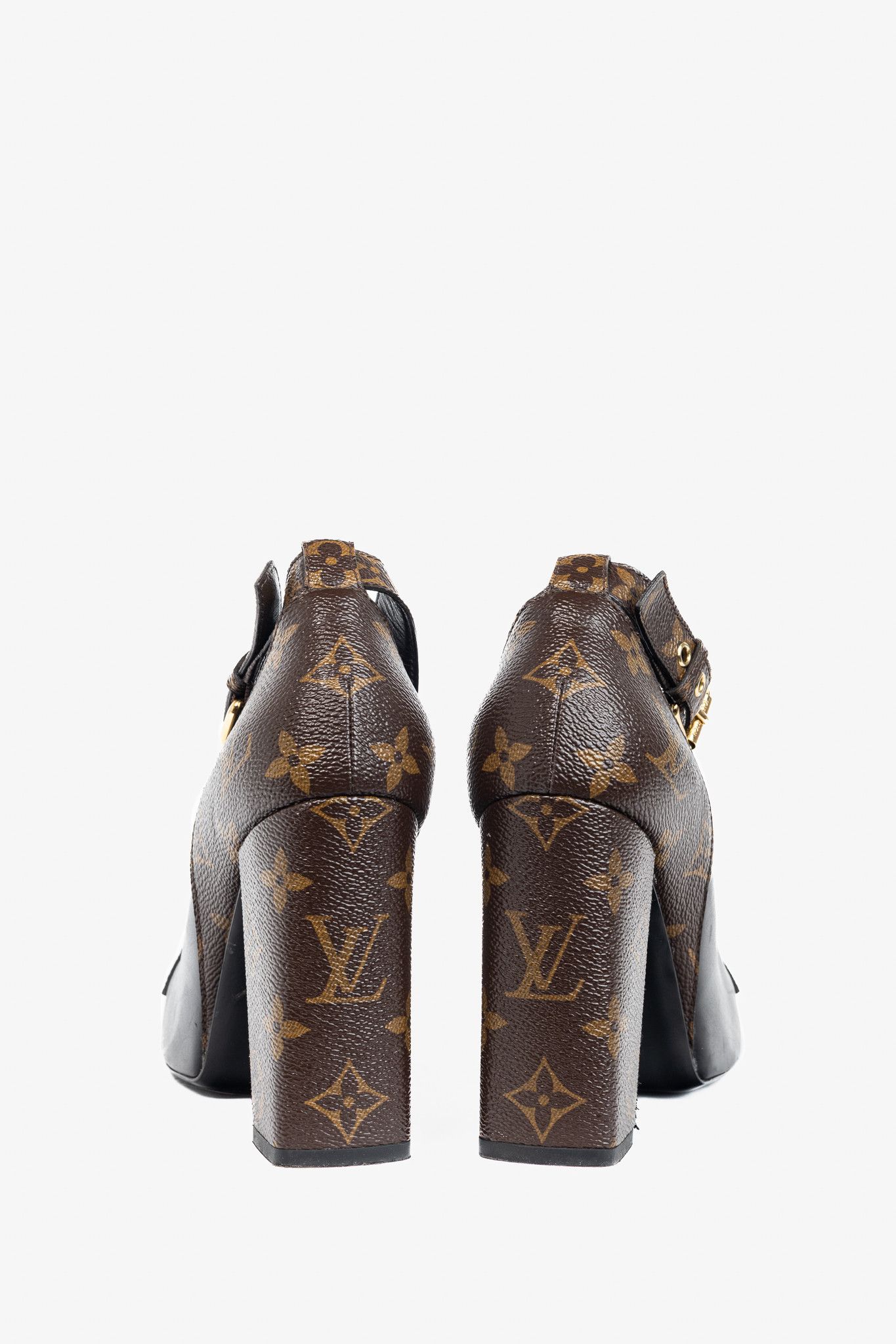 Louis Vuitton Louis Vuitton Matchmake Leather & Monogram Crossover Pumps Size US 8 / IT 38 - 3 Thumbnail