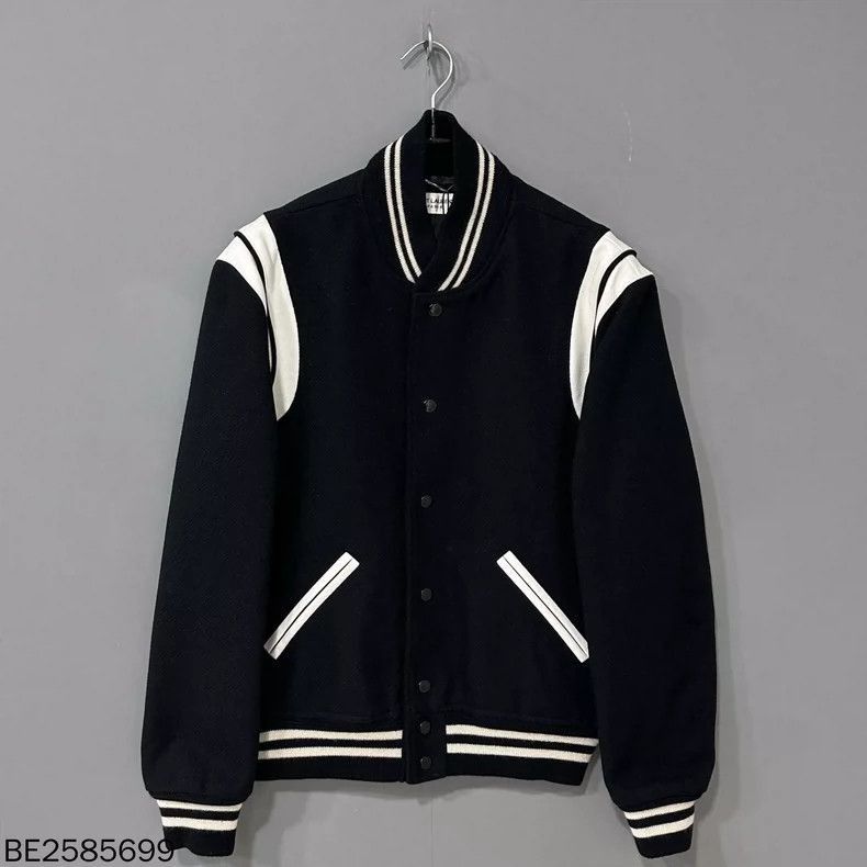 Saint Laurent Paris Classic Black and White Baseball Jacket-2506 Size US L / EU 52-54 / 3 - 2 Thumbnail