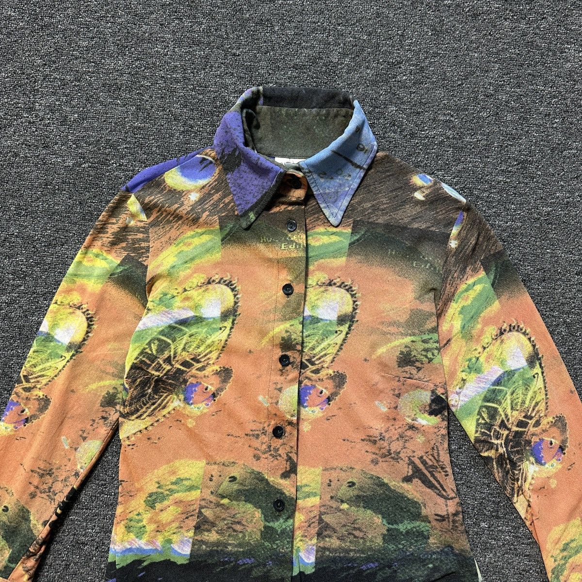 Japanese Brand × Vintage Vintage Mesh Printed Shirt like Jean Paul Gaultier Style Size M / US 6-8 / IT 42-44 - 6 Thumbnail