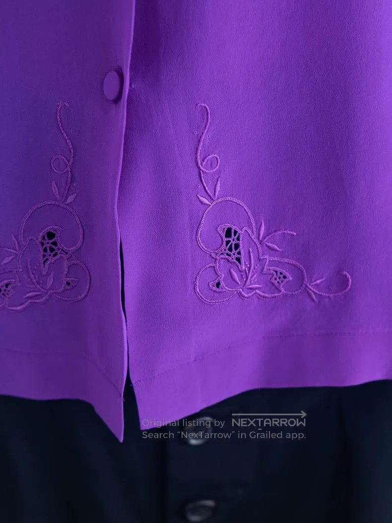 Comme des Garcons Comme Des Garcons Early hand-embroidered purple silk shirt Size M / US 6-8 / IT 42-44 - 5 Thumbnail