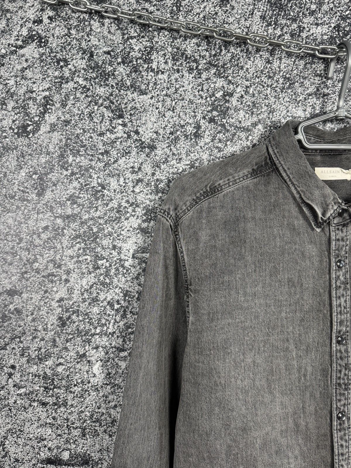 Allsaints Allsaints Burlington Long Sleeve Denim Shirt Snap Button Size US L / EU 52-54 / 3 - 3 Thumbnail
