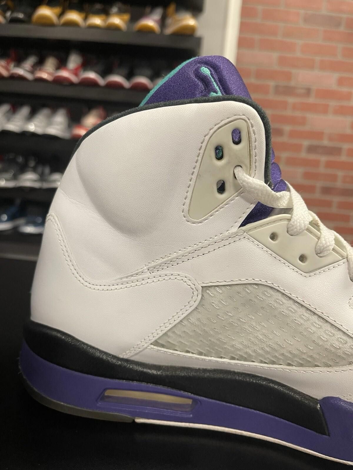 Jordan Brand Size 12 - Air Jordan 5 Grape Retro OG Mens White Sneakers Size US 12 / EU 45 - 8 Thumbnail