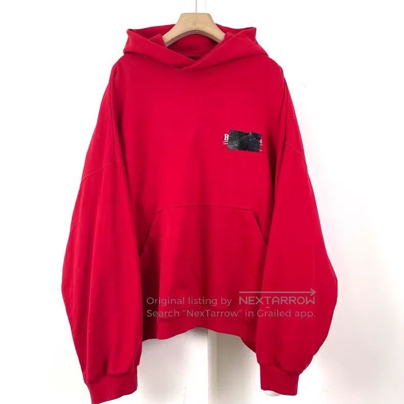 Balenciaga Balenciaga Coca-Cola black vinyl covered red hoodie Size US M / EU 48-50 / 2 - 1 Thumbnail