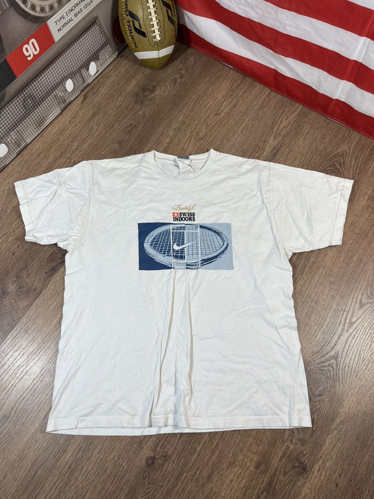 Nike Nike Vintage 90s T Shirt Davidoff Swiss Indoors Size US XL / EU 56 / 4 - 1 Thumbnail