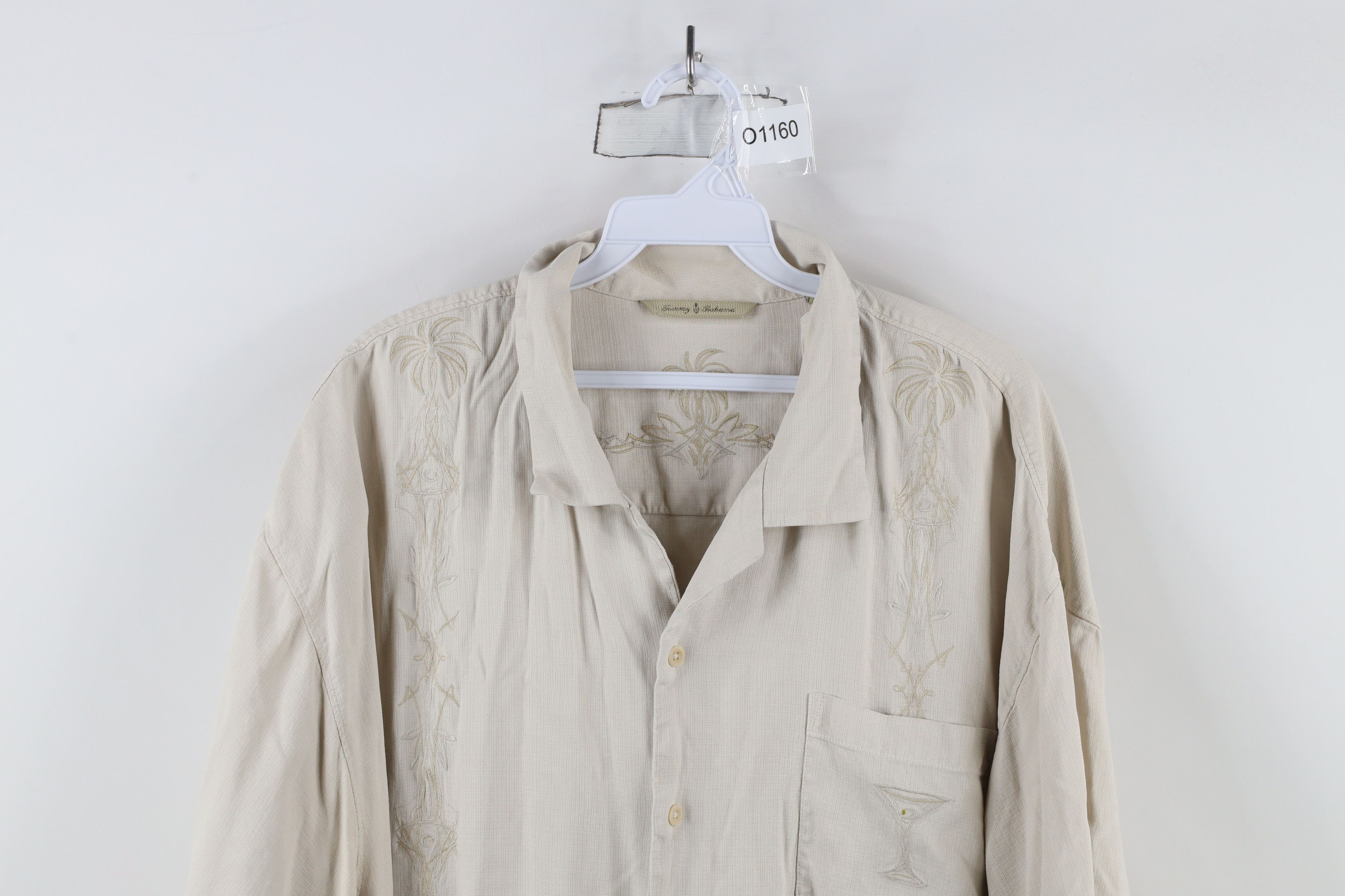 Tommy Bahama × Vintage Vintage Tommy Bahama Tribal Martini Silk Button Shirt Beige Size US XXL / EU 58 / 5 - 2 Thumbnail