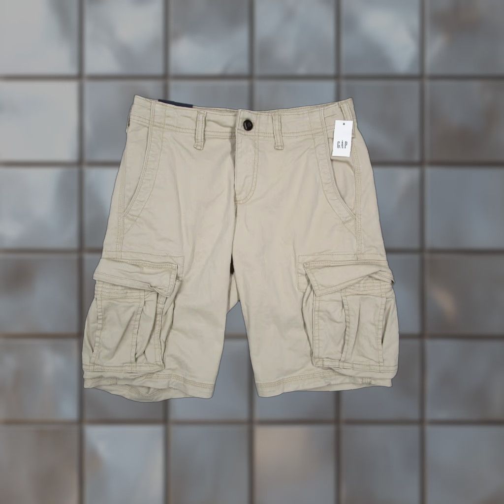 Gap Vintage Gap Men’s Cargo Shorts 28 Regular Beige Cotton Blend 12" Inseam Casual Workwear Size US 28 / EU 44 - 1 Thumbnail