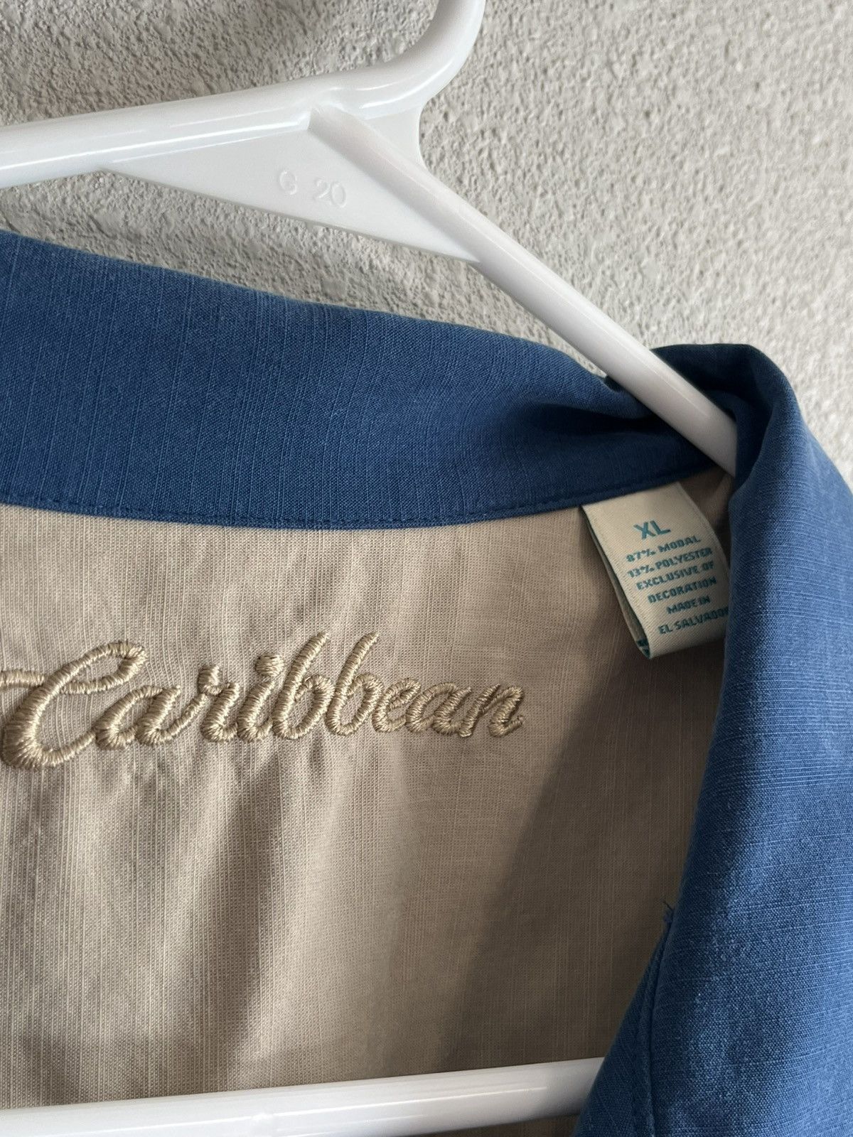 Caribbean 2000s Caribbean Blue Modal Camp Shirt – XL – Embroidered Tag Size US XL / EU 56 / 4 - 3 Thumbnail