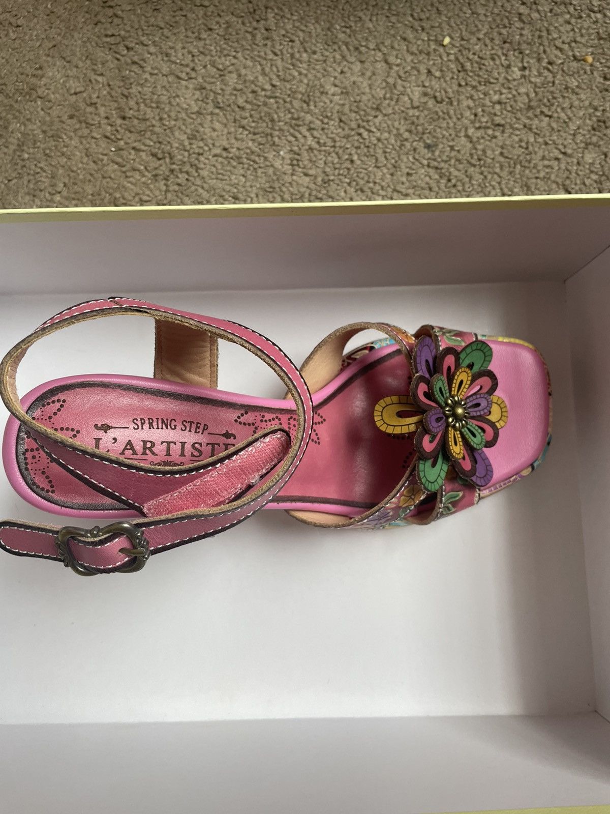 Vintage L’Artiste Hand-Painted Floral Platform Heels Size US 7.5 / IT 37.5 - 5 Thumbnail