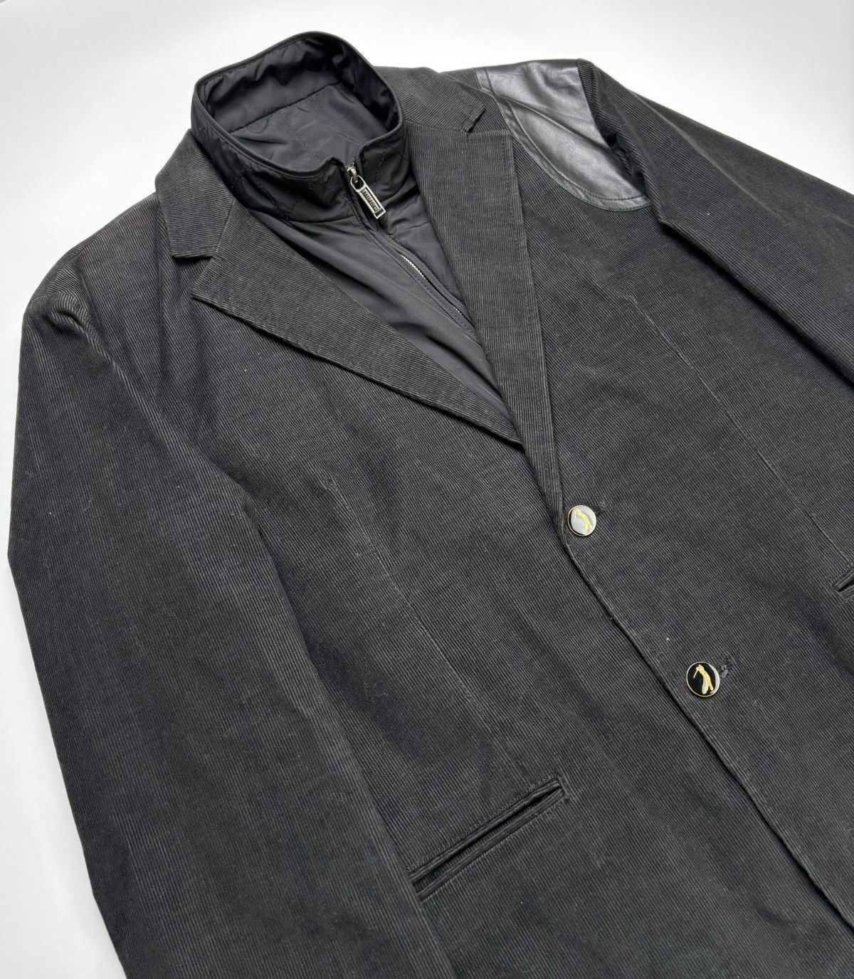 Dirk Bikkembergs Dirk Bikkembergs Hybrid Black Corduroy Blazer Jacket Size 54R - 2 Thumbnail