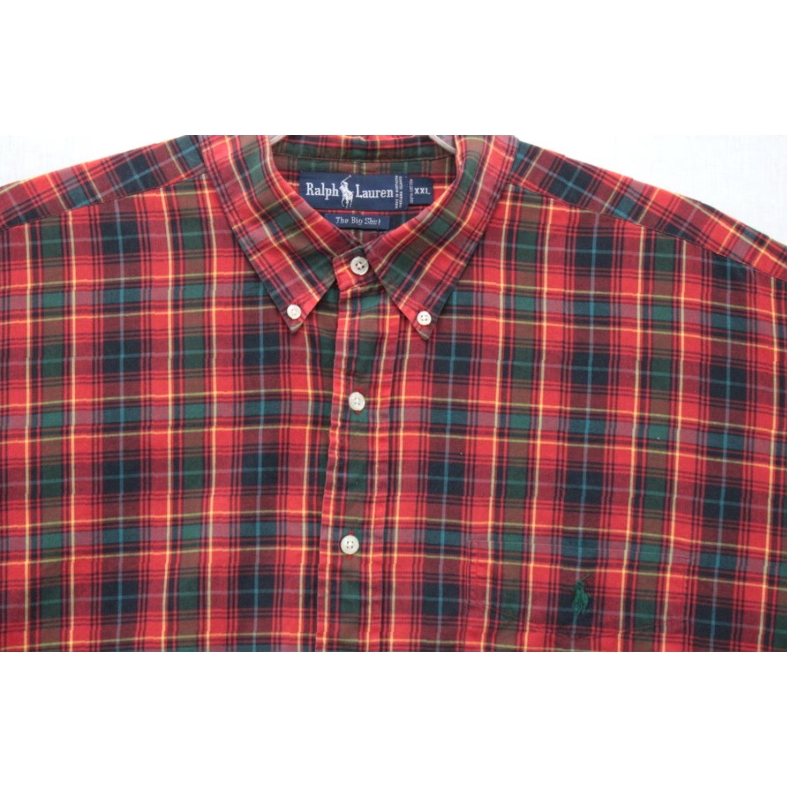 Ralph Lauren VINTAGE Ralph Lauren The Big Shirt Men's XXL Red Tartan Plaid Long Sleeve Oversized Shirt Size US XXL / EU 58 / 5 - 2 Thumbnail