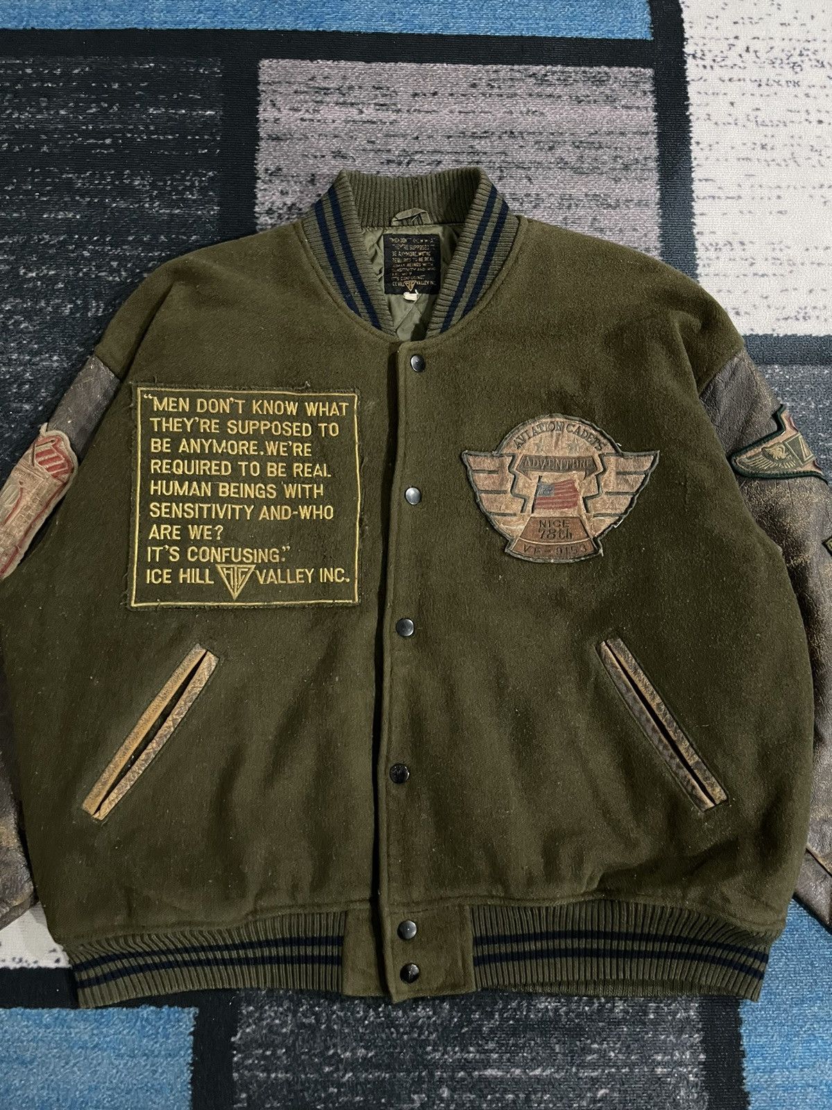 Vintage Vintage The British Confession Varsity Leather Jacket Size US XL / EU 56 / 4 - 5 Thumbnail