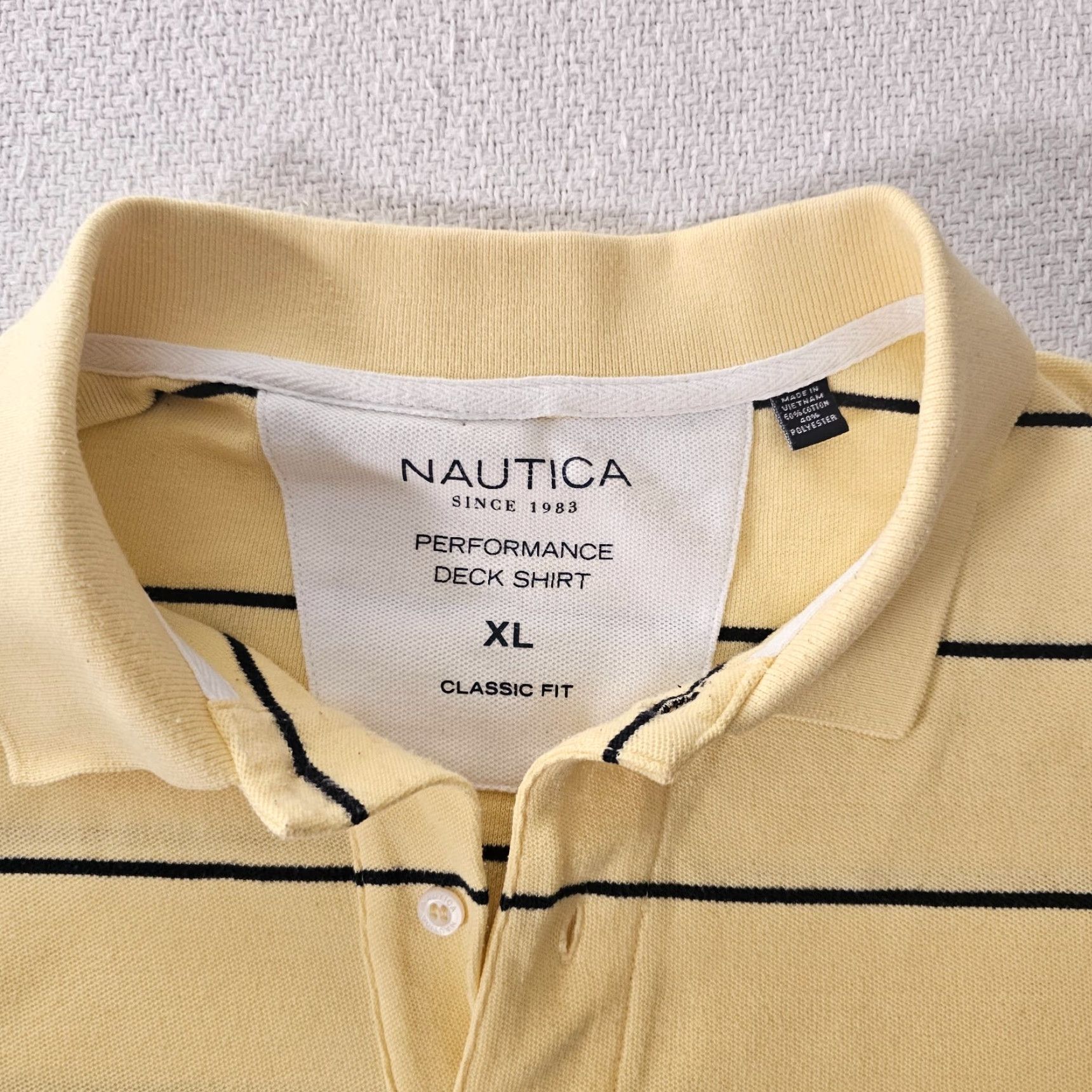 Nautica Nautica Polo Shirt Men's XL Yellow Striped Classic Fit Performance Deck Golf Polo Size US XL / EU 56 / 4 - 2 Thumbnail