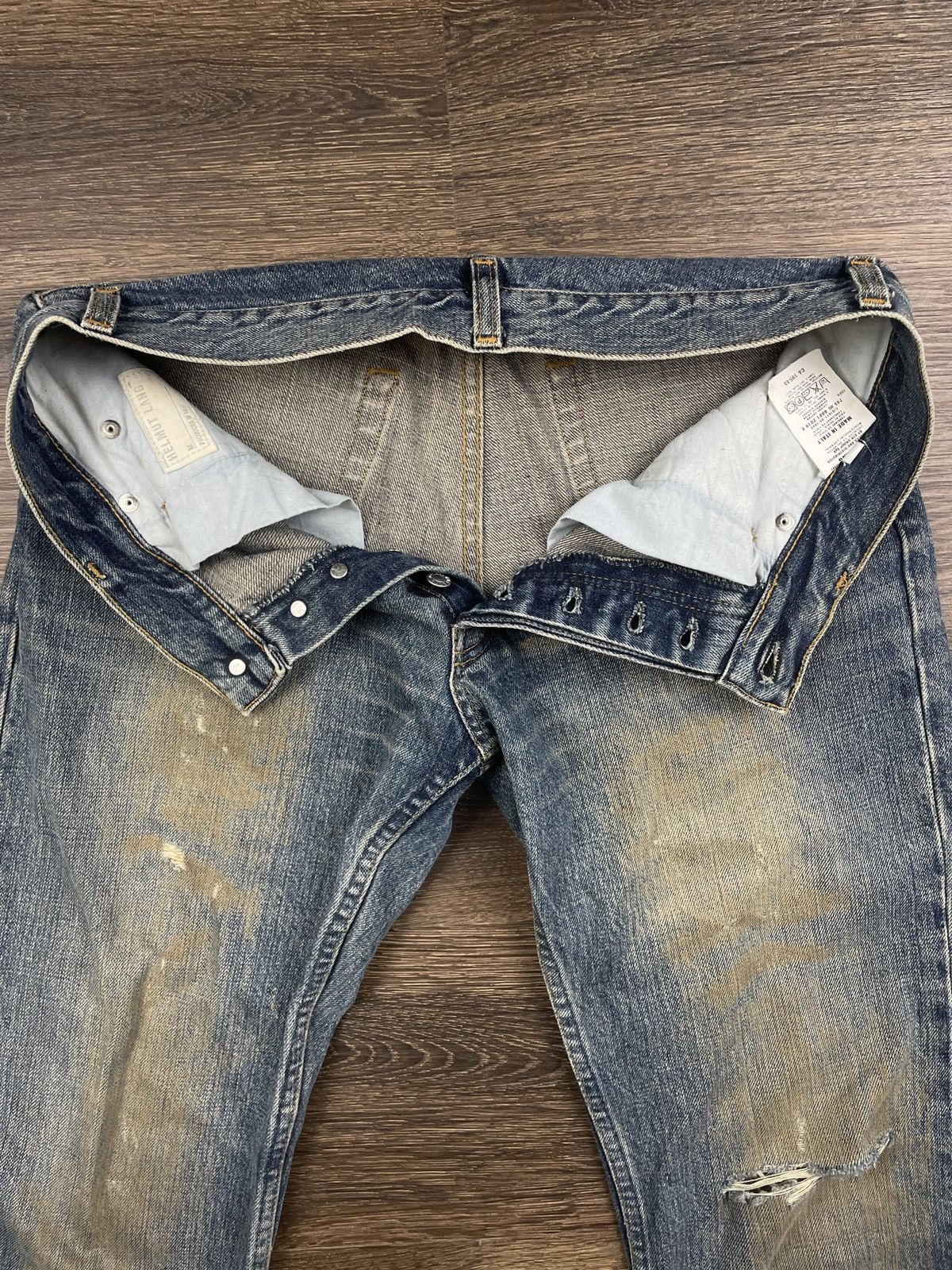 Helmut Lang Distressed Mud Denim - Helmut Lang 1998 Size US 31 - 4 Thumbnail