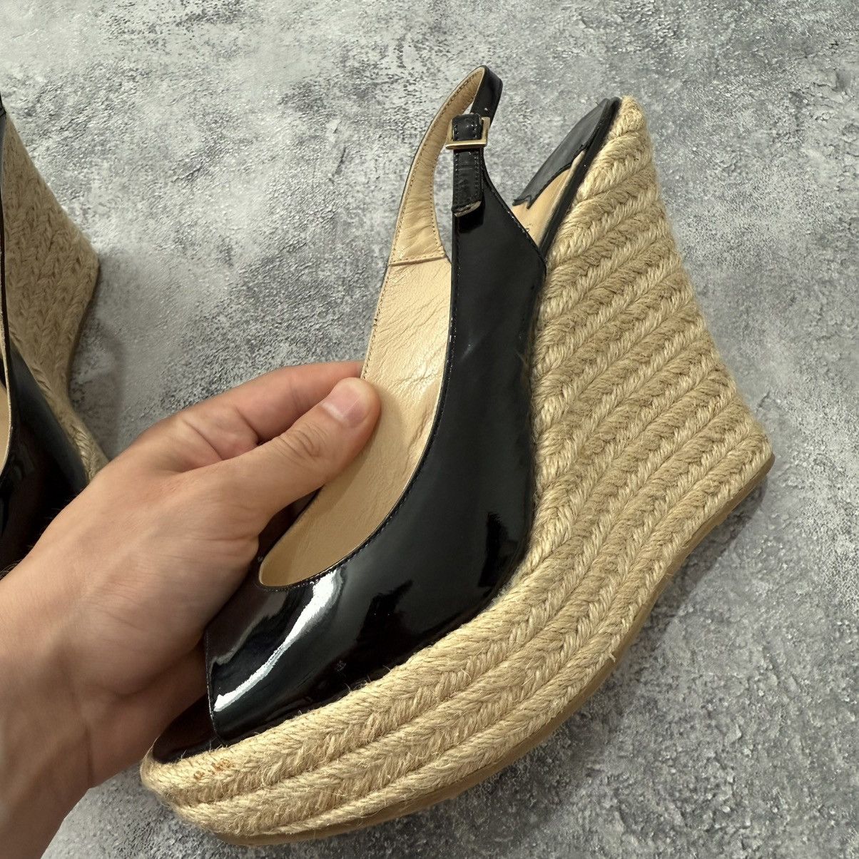 Jimmy Choo Jimmy Choo Polar Patent Platform Espadrille Heel Sandals Size US 7.5 / IT 37.5 - 7 Thumbnail