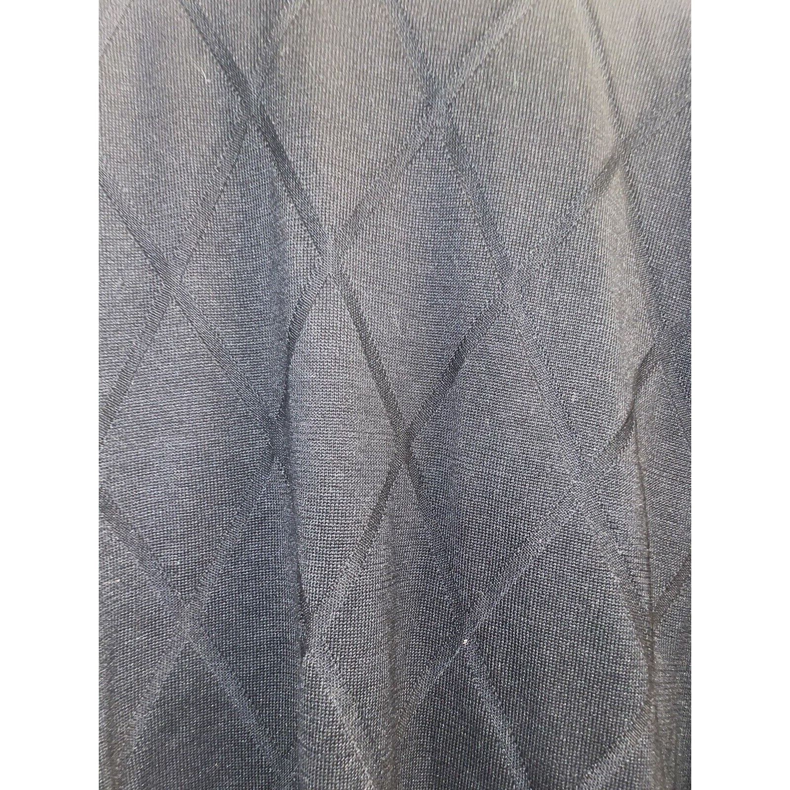 Gemelli Genelli Men's L Silk Blend Gray Argyle Diamond Black Sweater Size US L / EU 52-54 / 3 - 3 Thumbnail