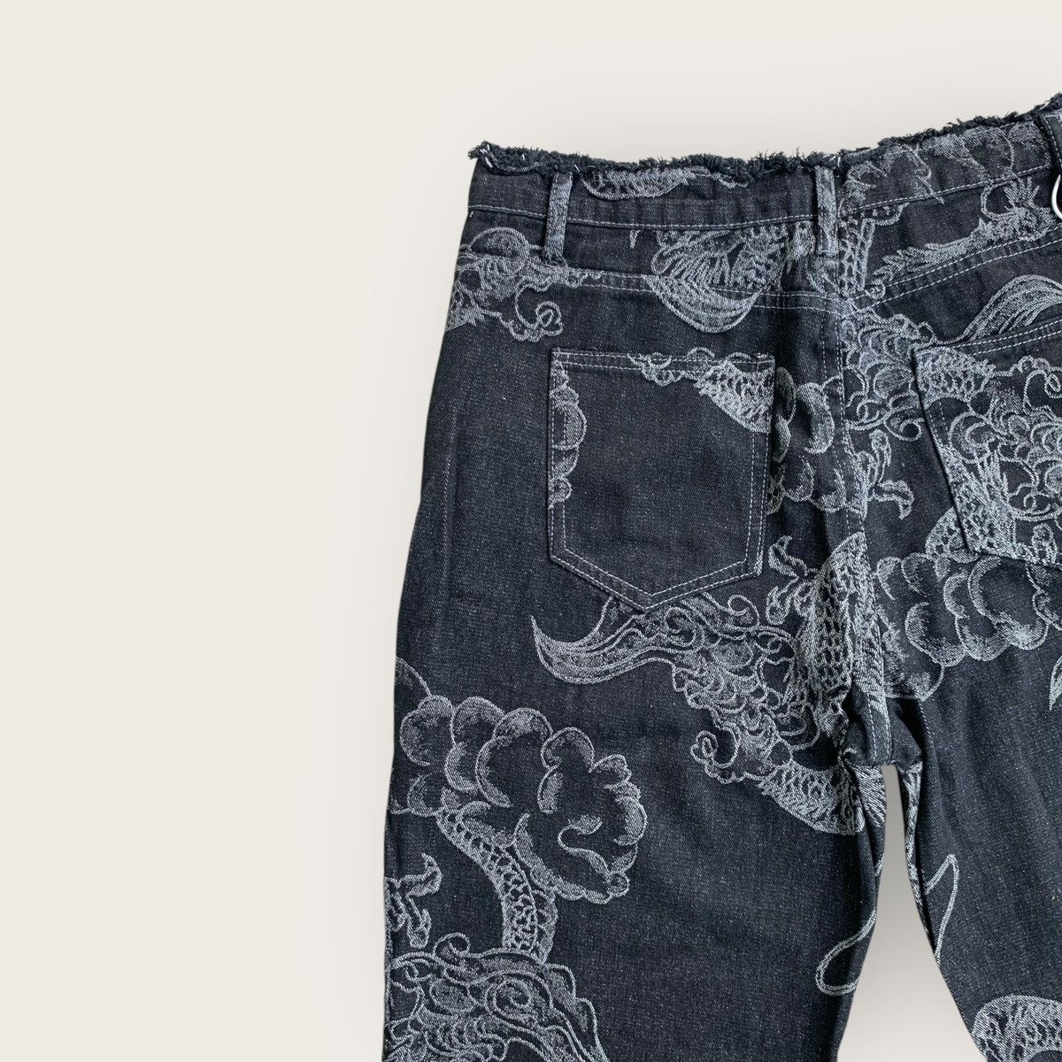 Japanese Brand Flare Jeans Dragon Full Print Size US 30 / EU 46 - 10 Thumbnail