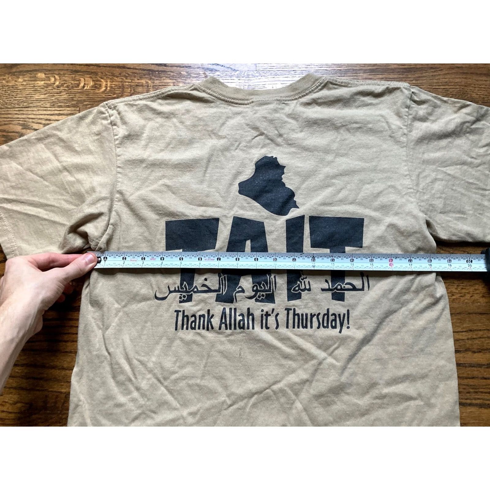 Anvil VINTAGE Operation Iraqi Freedom Shirt Thank Allah Its Thursday Mens M Beige Army Funny Mens Shirt Size US M / EU 48-50 / 2 - 5 Thumbnail