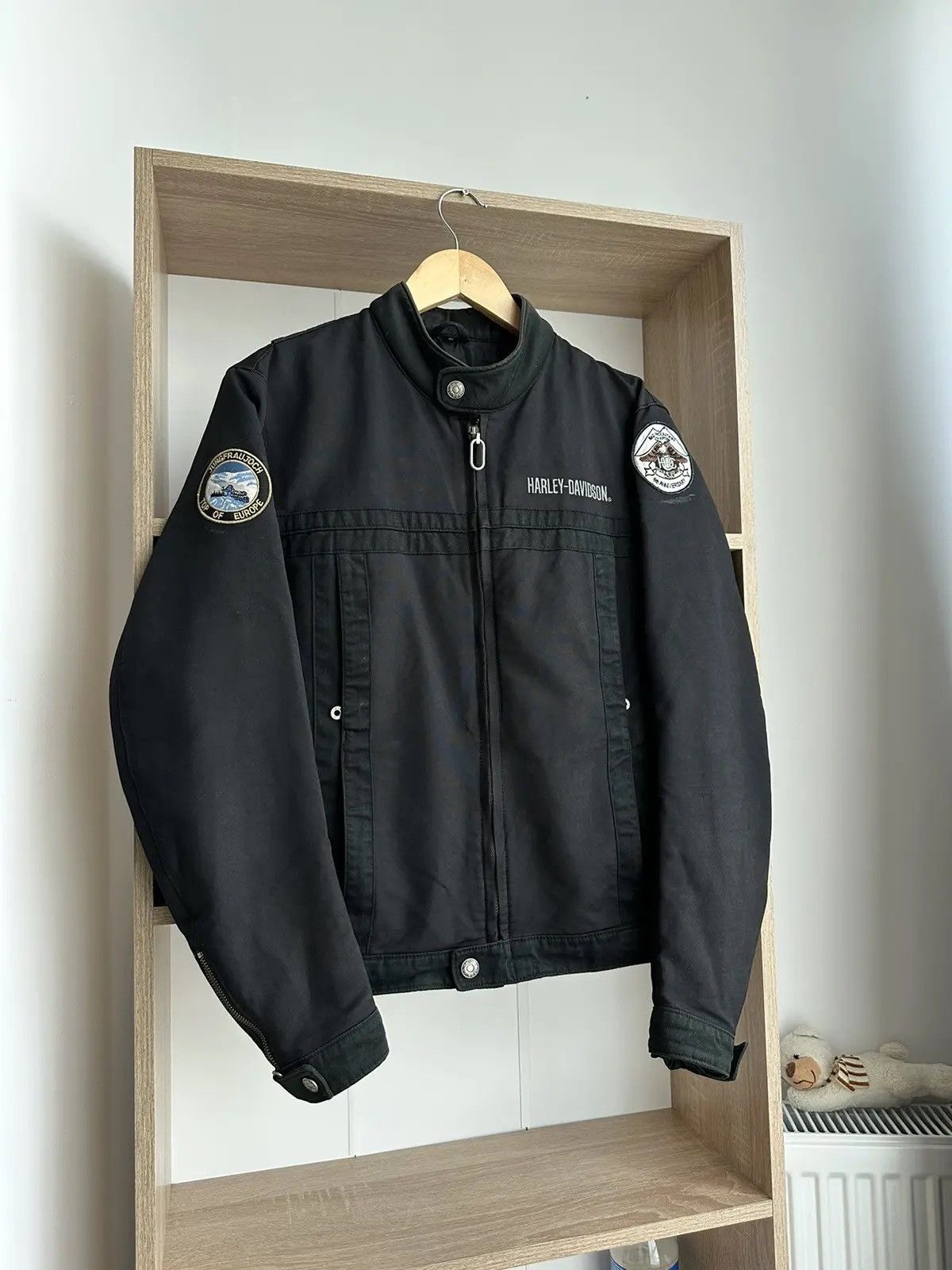 Harley Davidson × Vintage Vintage Harley-Davidson Big Logo Moto Black Jacket Size US S / EU 44-46 / 1 - 4 Thumbnail