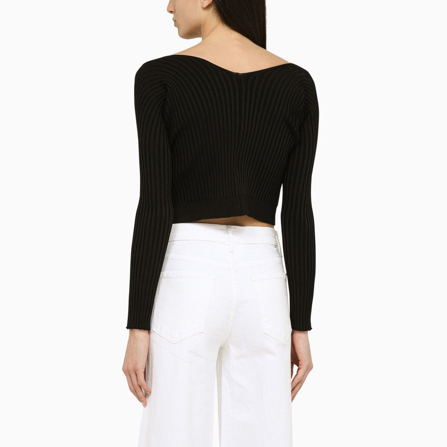 Jacquemus o1d2blof0824 La Maille Pralu Cardigan in Black Size XS / US 0-2 / IT 36-38 - 3 Thumbnail