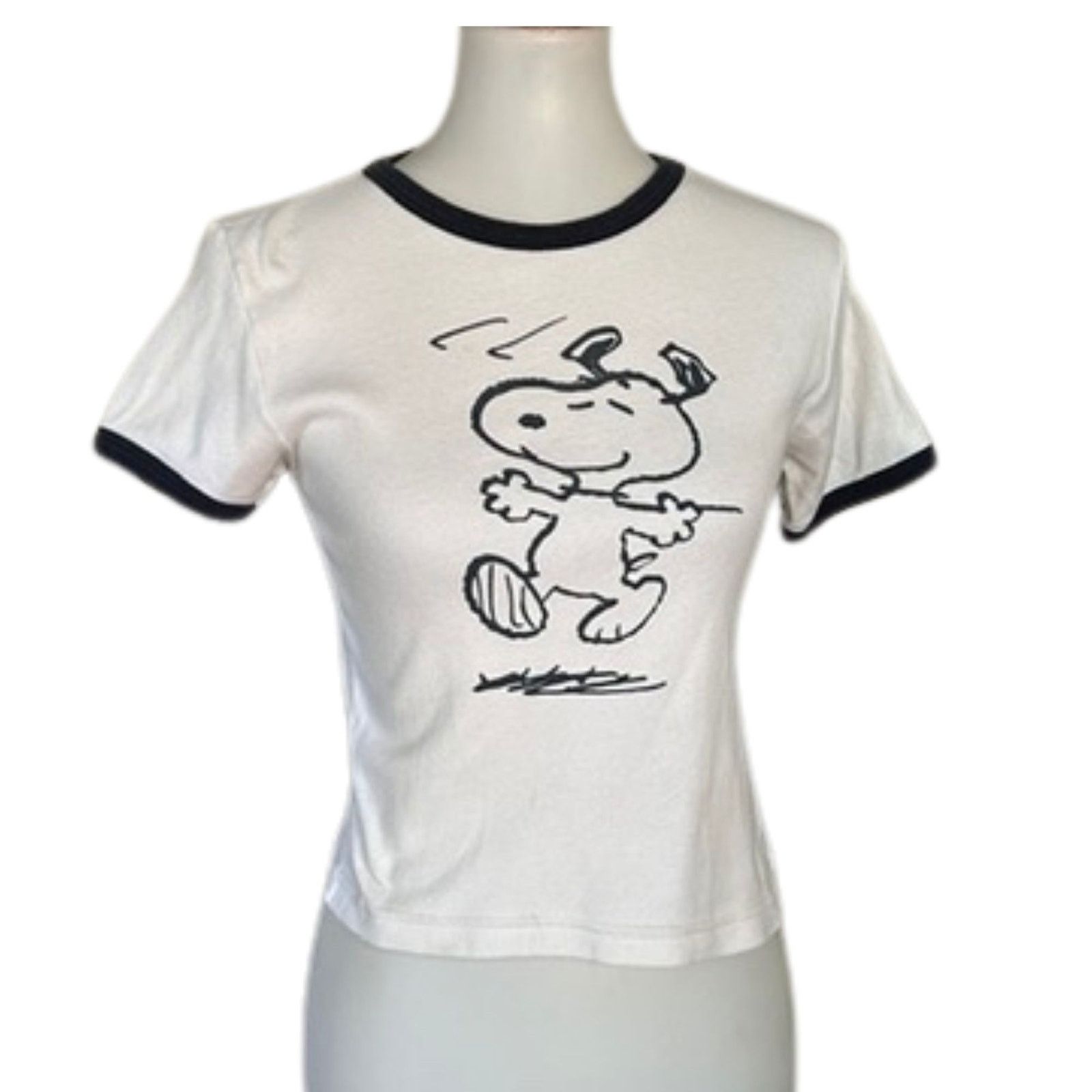 Peanuts Vintage 90s Snoopy Peanuts Ringer Tee Medium Size M / US 6-8 / IT 42-44 - 1 Thumbnail