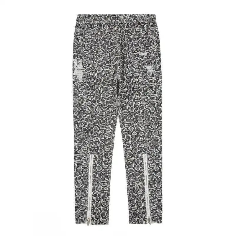 Japanese Brand × Vintage Harajuku Snake Pattern Back Zipper Hole Frayed Jeans Size US 32 / EU 48 - 6 Thumbnail
