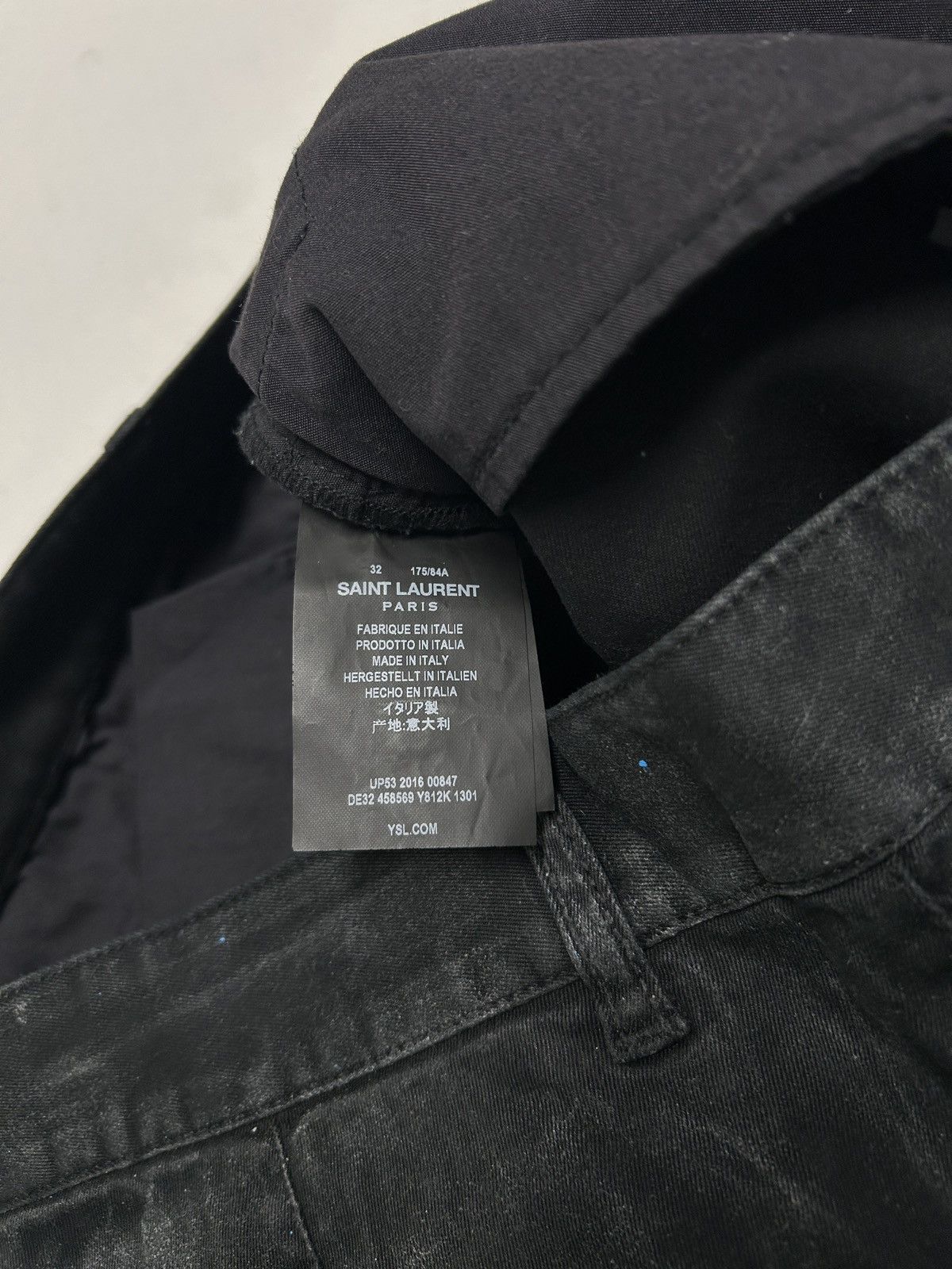 Saint Laurent Paris SS2017 Distressed Waxed Denim Pants Size US 32 / EU 48 - 6 Thumbnail