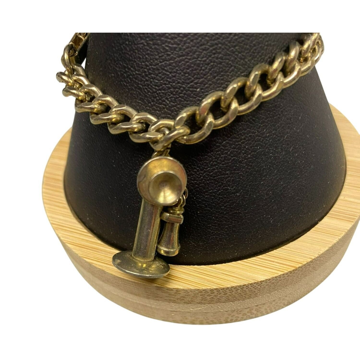 Other Vintage Gold-Tone Telephone Charm Bracelet With Chain Link D Size ONE SIZE - 1 Thumbnail