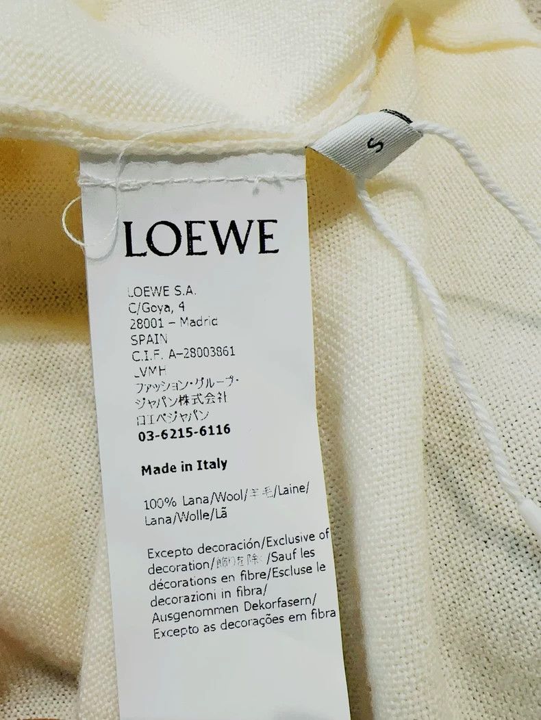 Loewe Loewe White S size polo collar long sleeve knit sweater wi Size S / US 4 / IT 40 - 7 Thumbnail