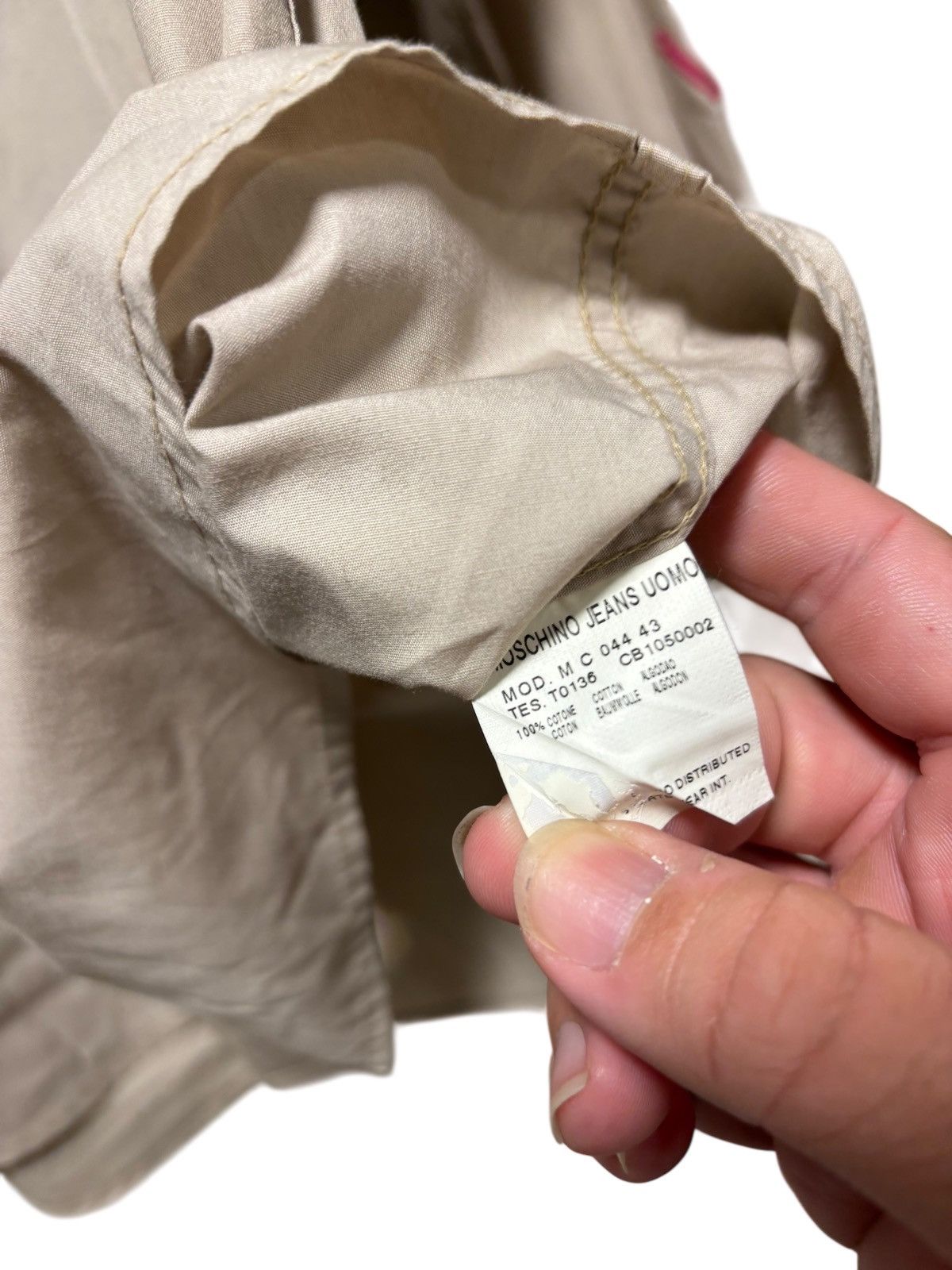 Moschino Archives Moschino Jeans Shirt Italy Beige Pin Embroidery AOP Size US L / EU 52-54 / 3 - 9 Thumbnail