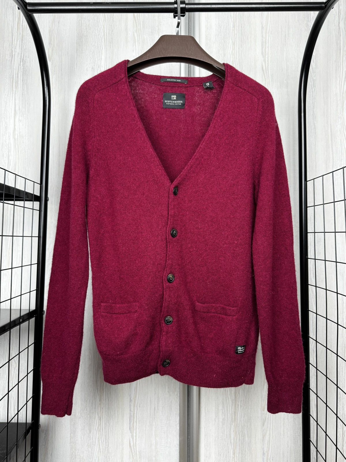 Scotch & Soda Scotch & Soda Exclusively made wool leather trim cardigan L Size US L / EU 52-54 / 3 - 2 Thumbnail