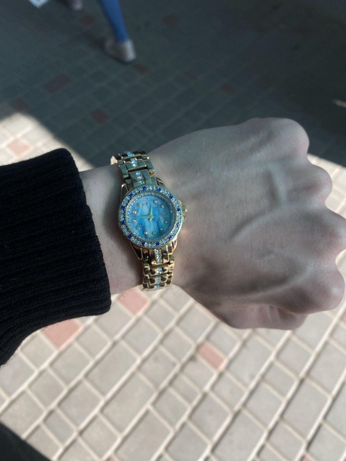 Japanese Brand Elgin Virgin Mary Gold Watch Rare Archive Religious Y2K Size ONE SIZE - 1 Thumbnail