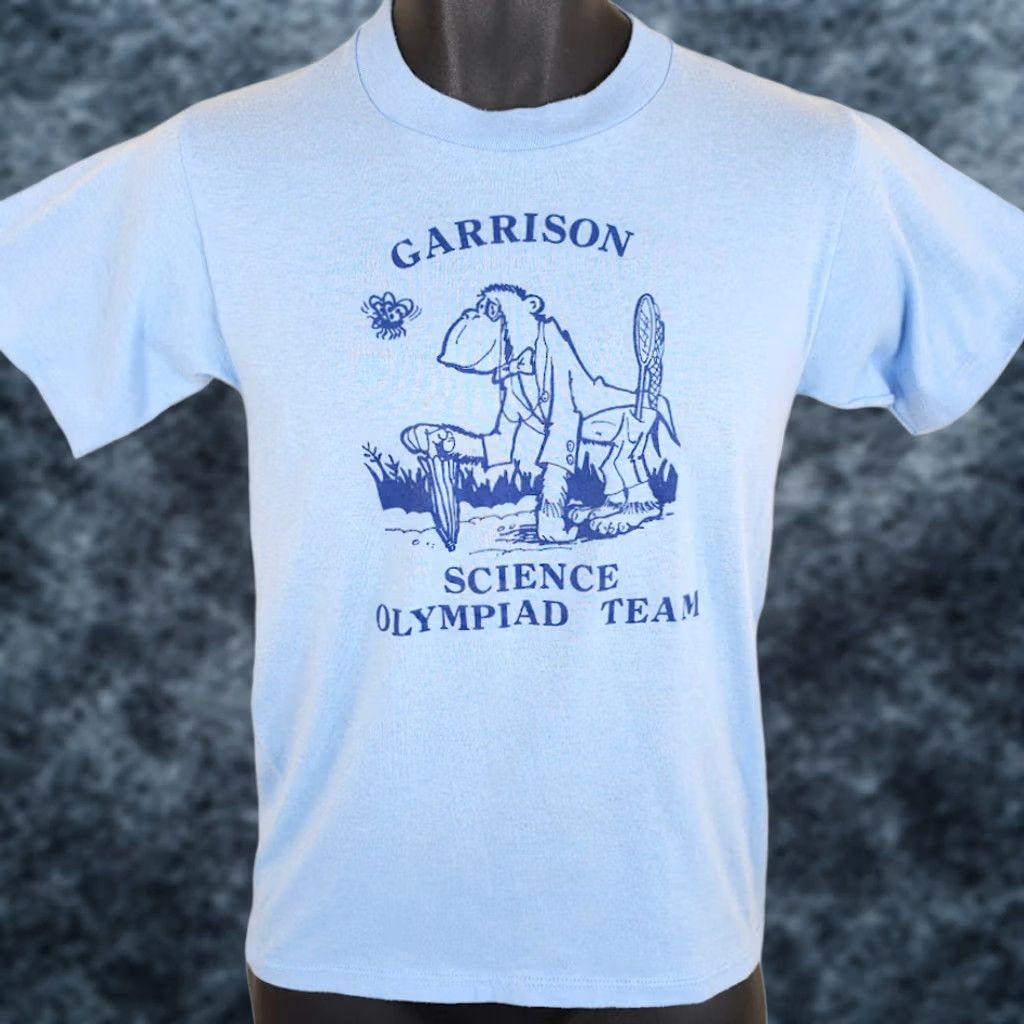 Jerzees VINTAGE Jerzees Science Olympiad T Shirt Mens XS Blue 80s Garrison STEM Made In USA Size US XS / EU 42 / 0 - 1 Thumbnail