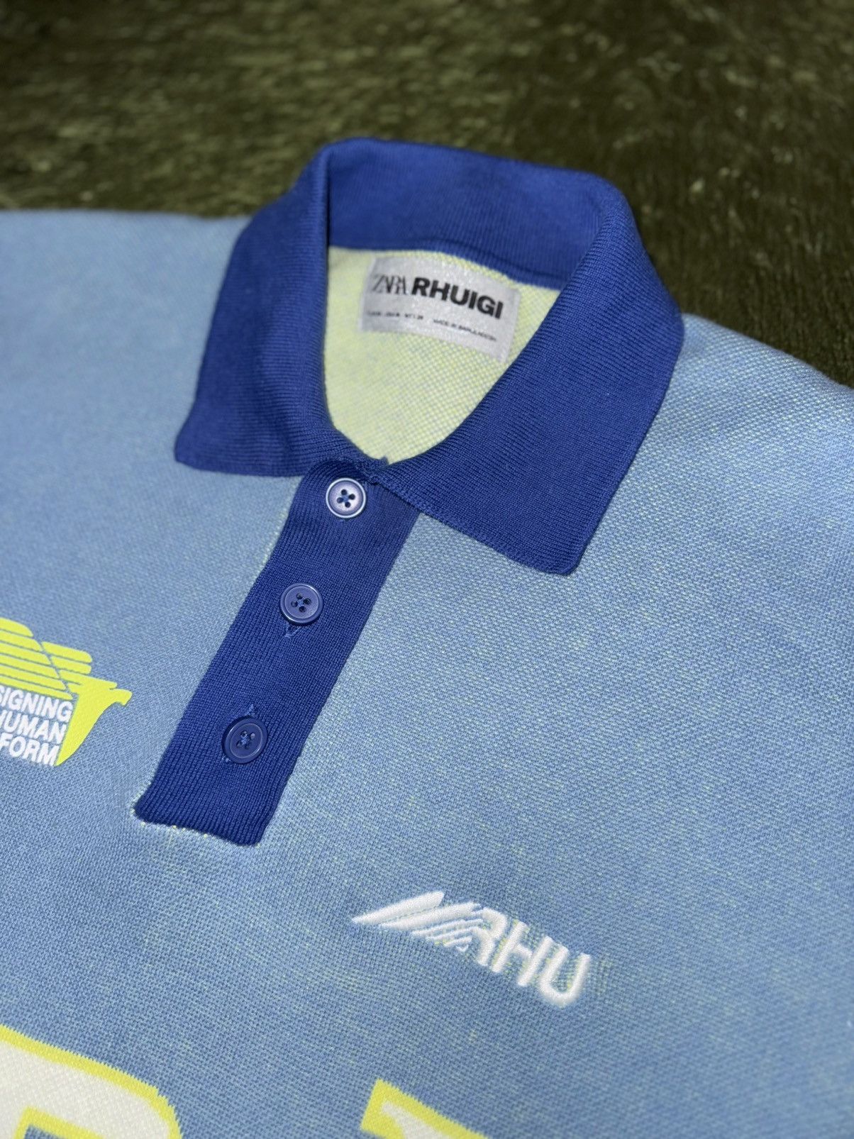 Rhude × Zara [M] RHUDE Rhuigi x ZARA Jacquard Knit T-Shirt Blue Size US M / EU 48-50 / 2 - 3 Thumbnail