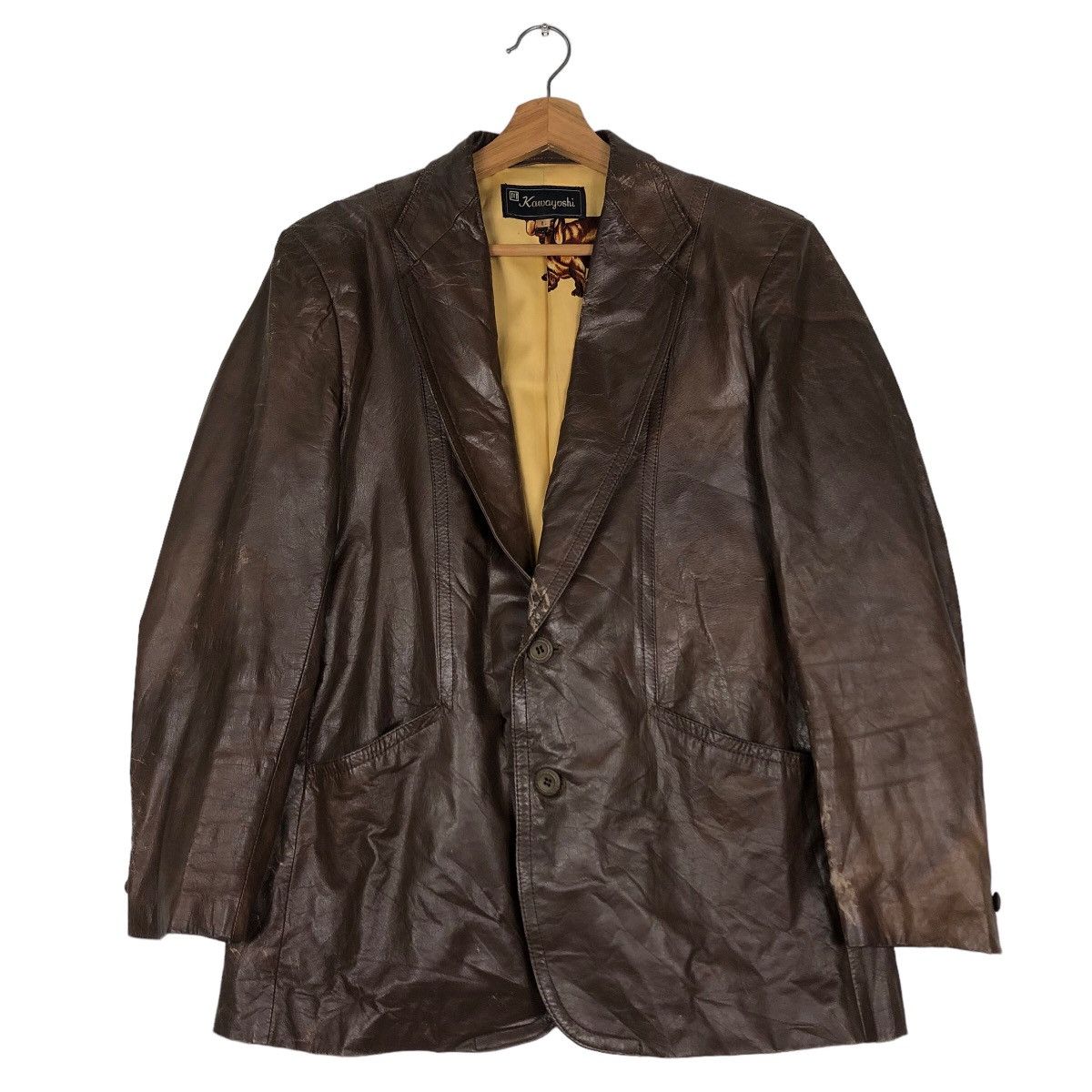 Japanese Brand 🔥Biker Leather Jacket Kawayoshi Japan Issey Miyake Size US L / EU 52-54 / 3 - 2 Thumbnail