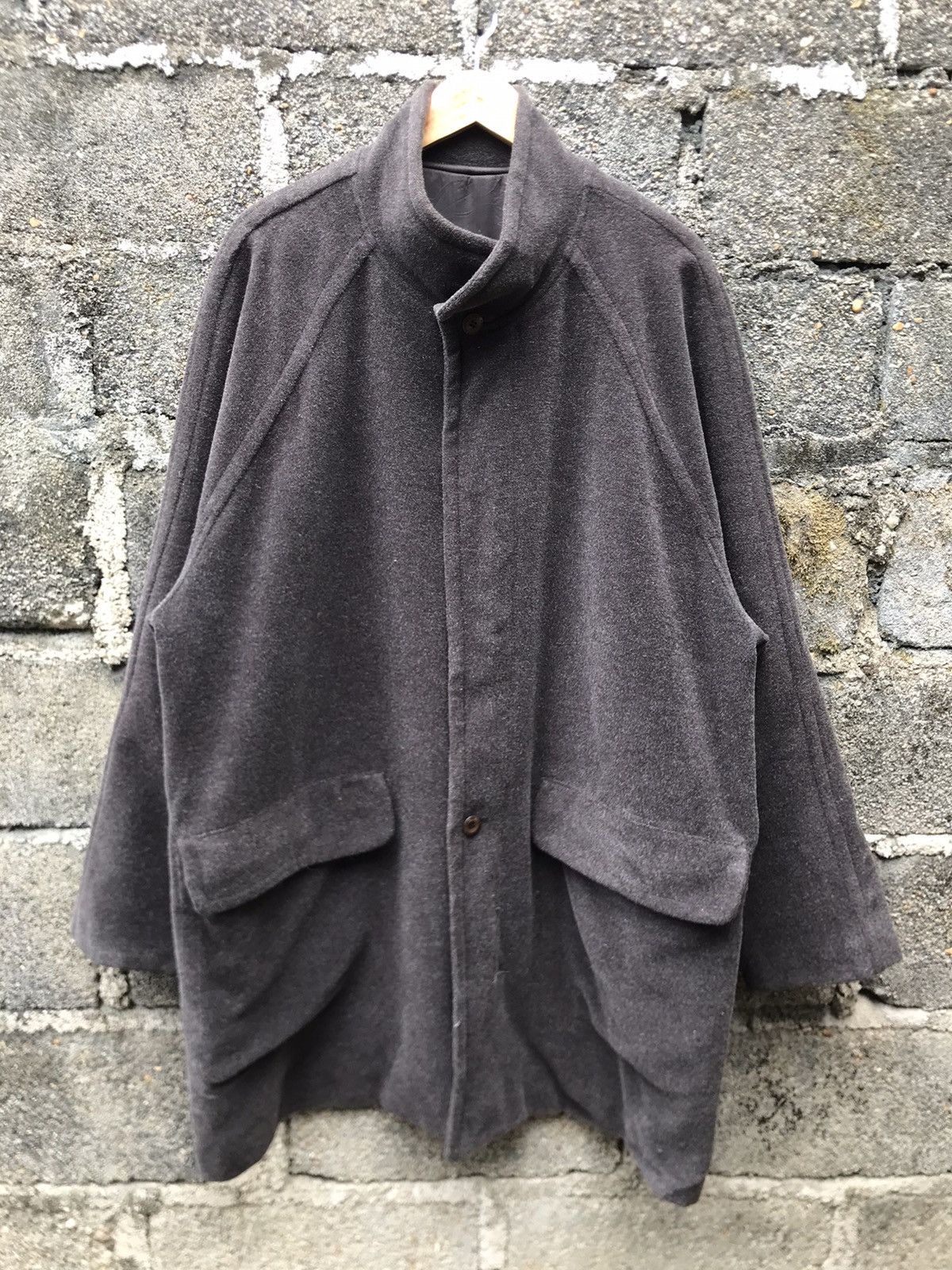 image of Vintage Adolfo Dominguez Wool Coat Made In Spain- L in Grey, Men's (Size Large)
