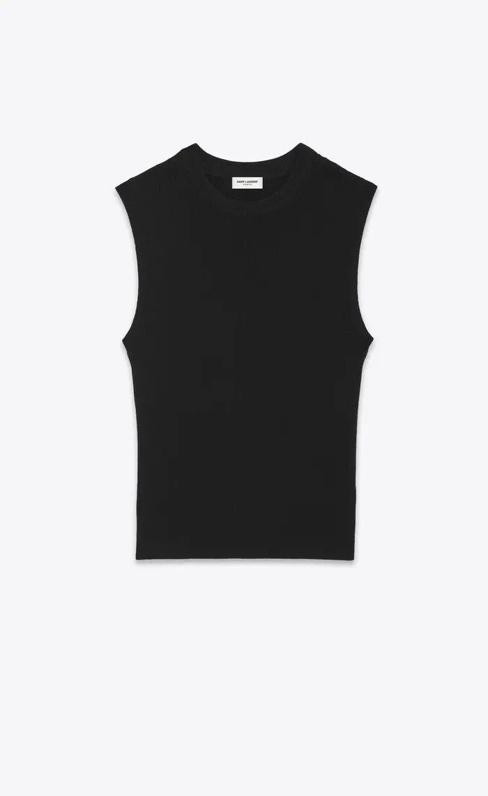 Saint Laurent Paris oc11z1125 733709 Cropped Top in Cashmere, Wool and Silk Size XS / US 0-2 / IT 36-38 - 1 Thumbnail