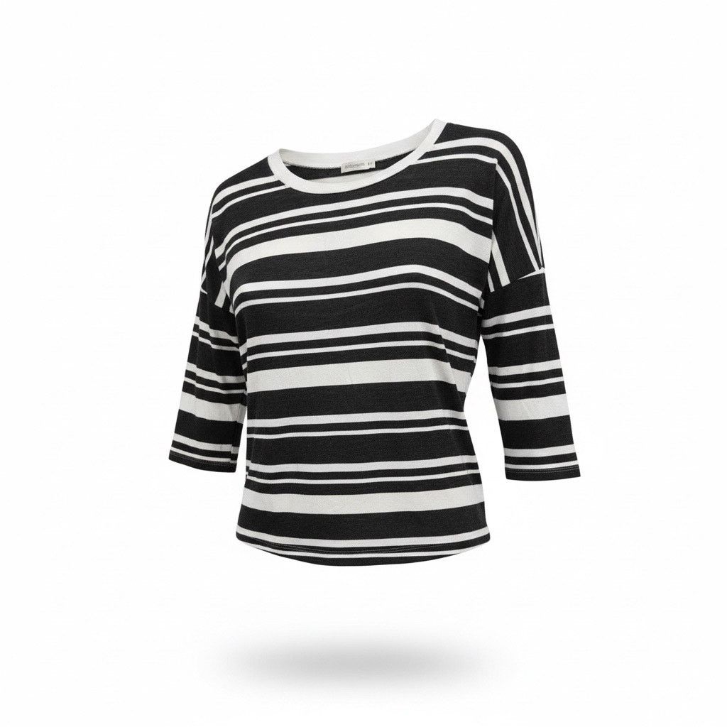 Loft LOFT Outlet Lounge XS Black White Striped 3/4 Sleeve Top Size XS / US 0-2 / IT 36-38 - 1 Thumbnail