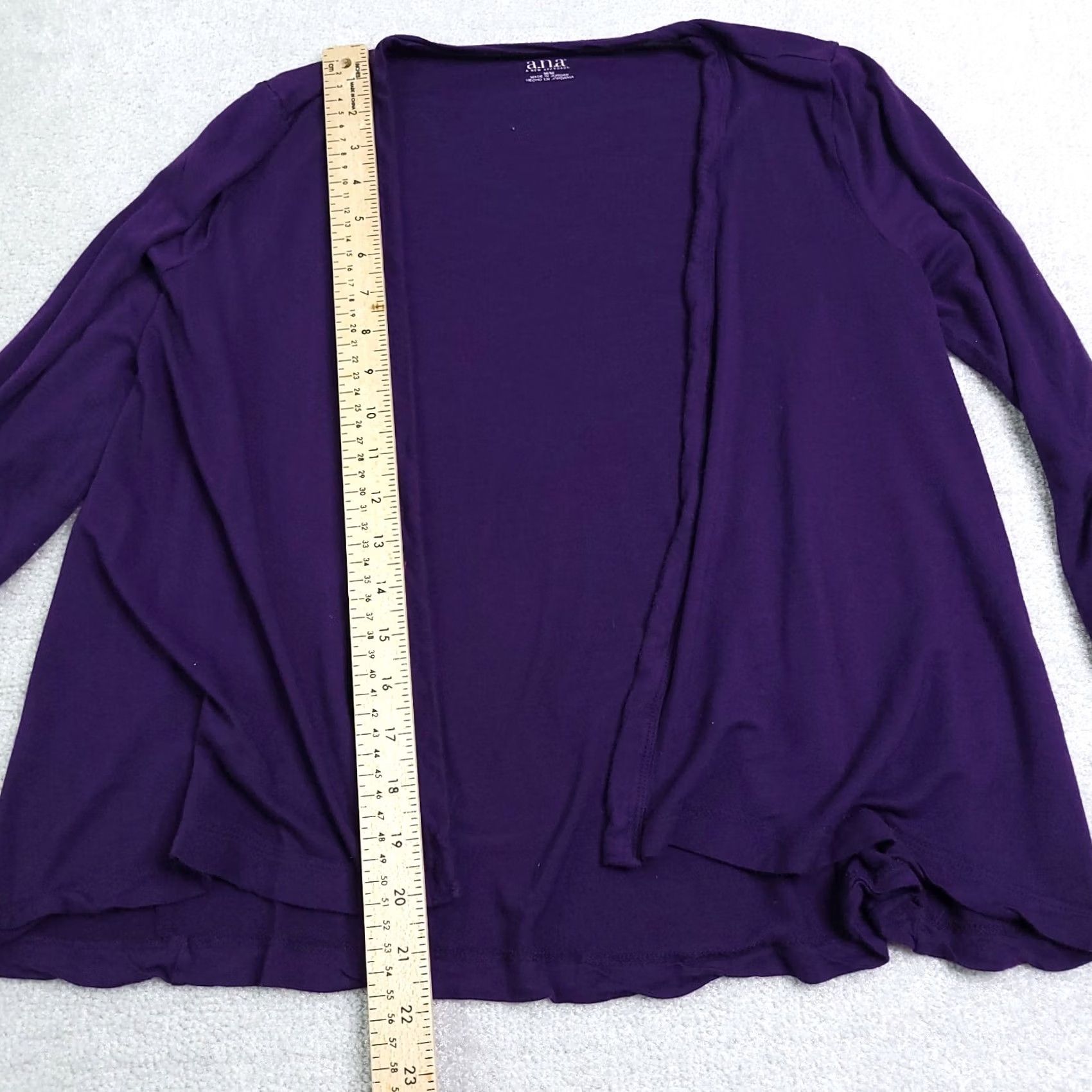 Vintage VINTAGE a.n.a Cardiga Women's Medium Purple Top Open Rayon Blouse 3/4 Sleeve Regular Fit Pullover Casual Summer 90s Womens Size XL / US 12-14 / IT 48-50 - 5 Thumbnail