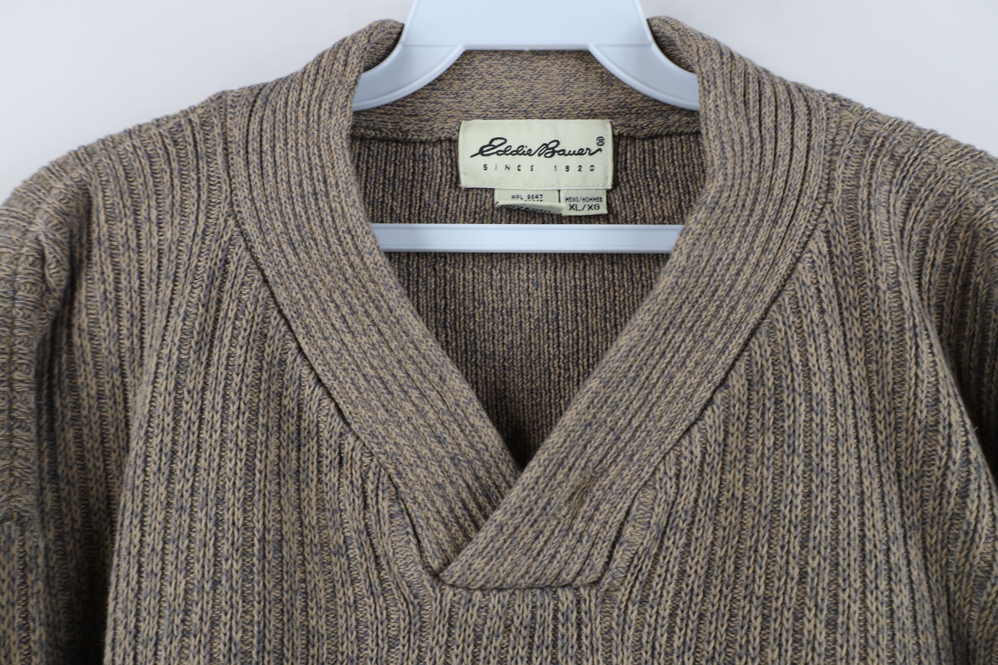 Eddie Bauer Vintage 90s Eddie Bauer Heavyweight Ribbed Sweater Beige Size US XL / EU 56 / 4 - 5 Thumbnail