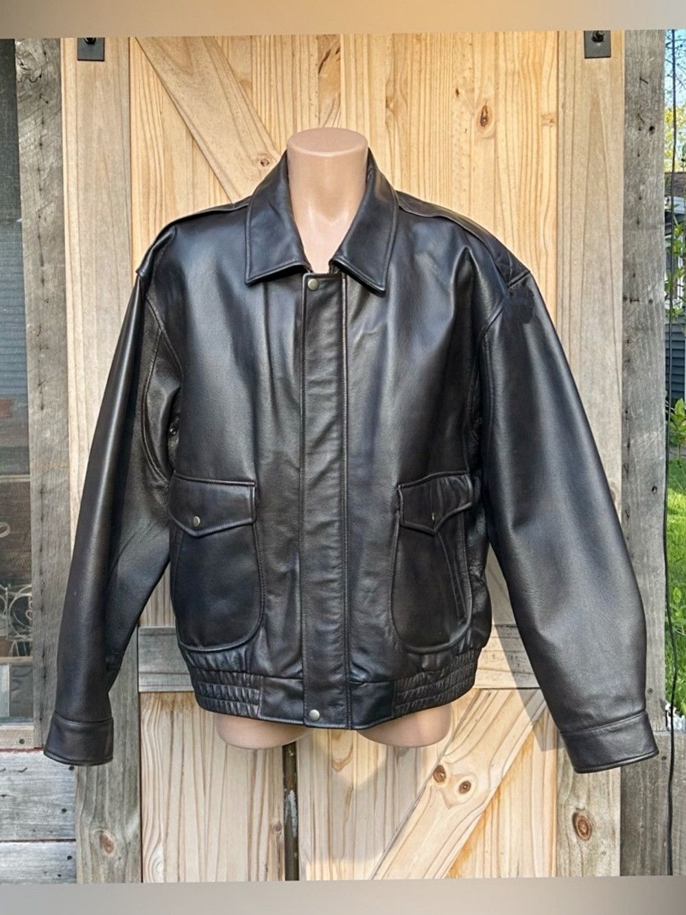 St. Johns Bay Vintage 90s St Johns Bay Mens Brown Leather Bomber Jacket Size US XL / EU 56 / 4 - 1 Thumbnail