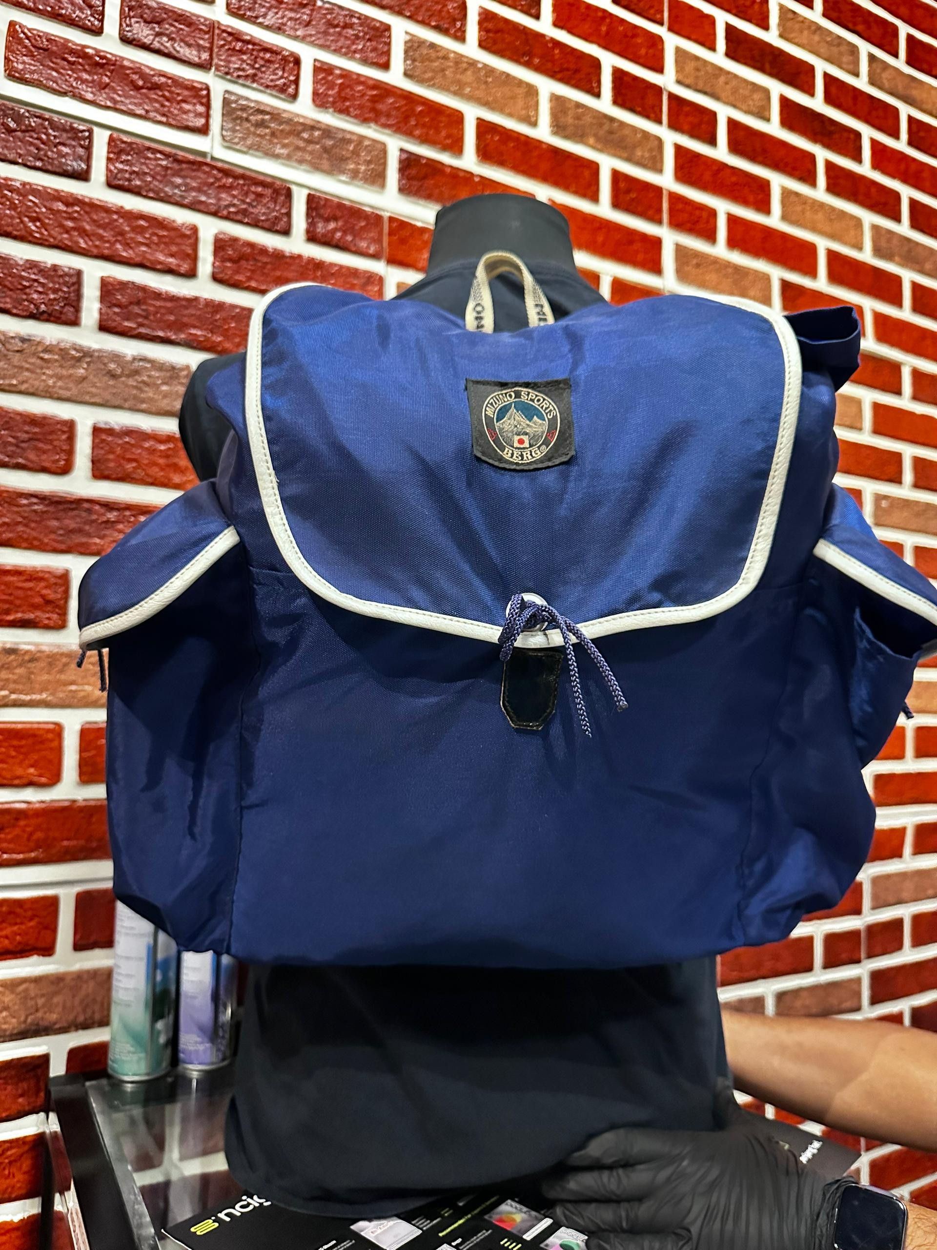 image of Vintage Mizuno Sport Berg Canvas Backpack in Blue, Men's