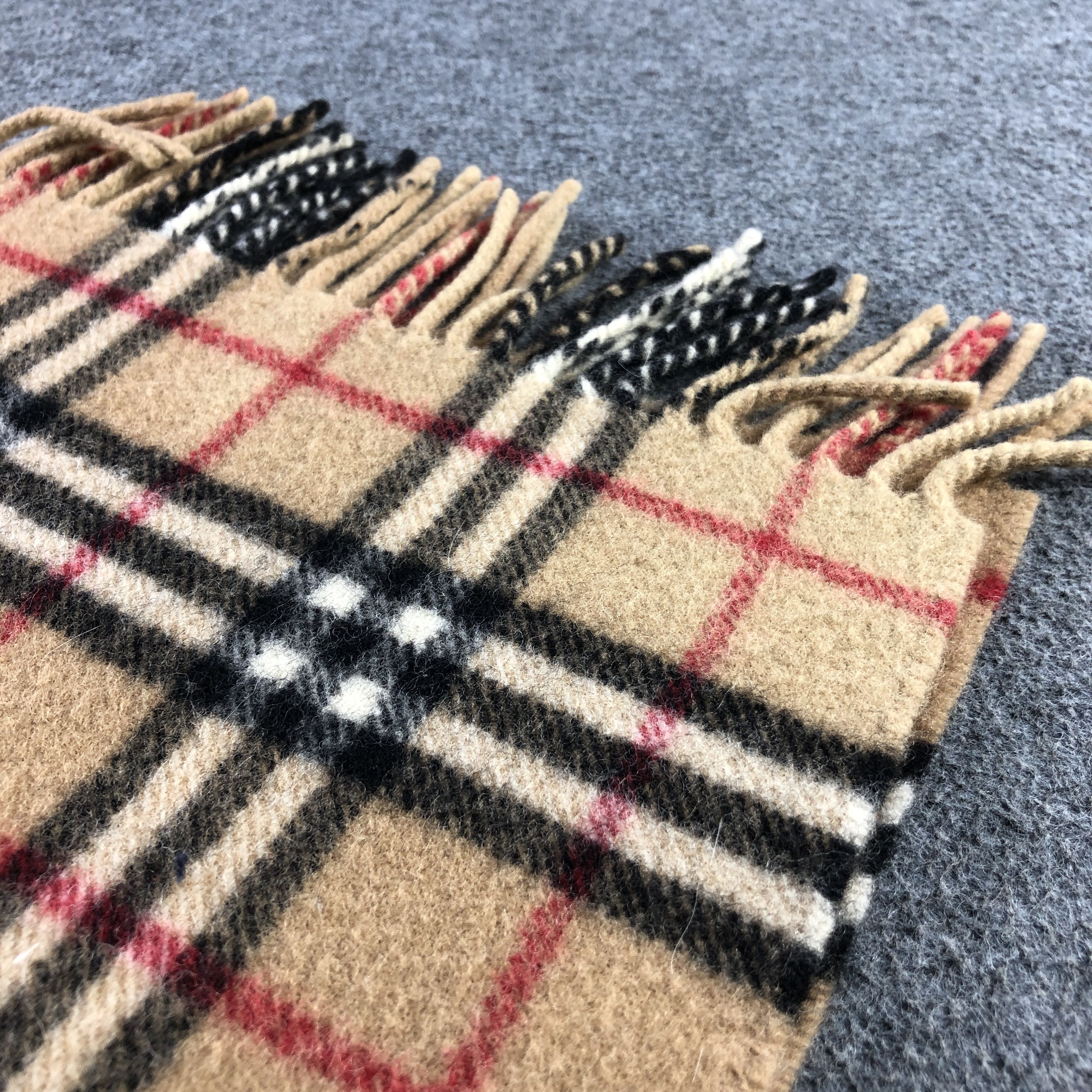 Burberry Burberry Tan Nova Check Wool Scarf Muffler V2904 Size ONE SIZE - 7 Thumbnail