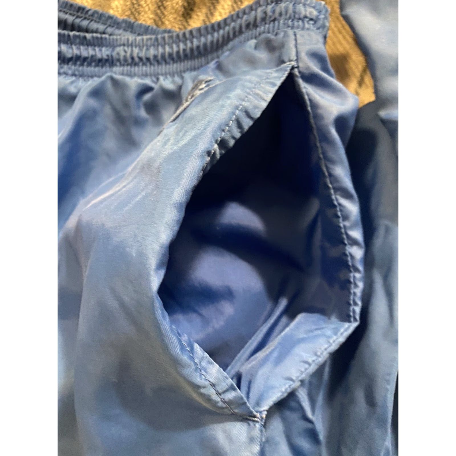 Nike VINTAGE Nike Windbreaker Jogger Pants Blue Lined Zip Legs Large Men 80s Activewear Size US 33 - 7 Thumbnail