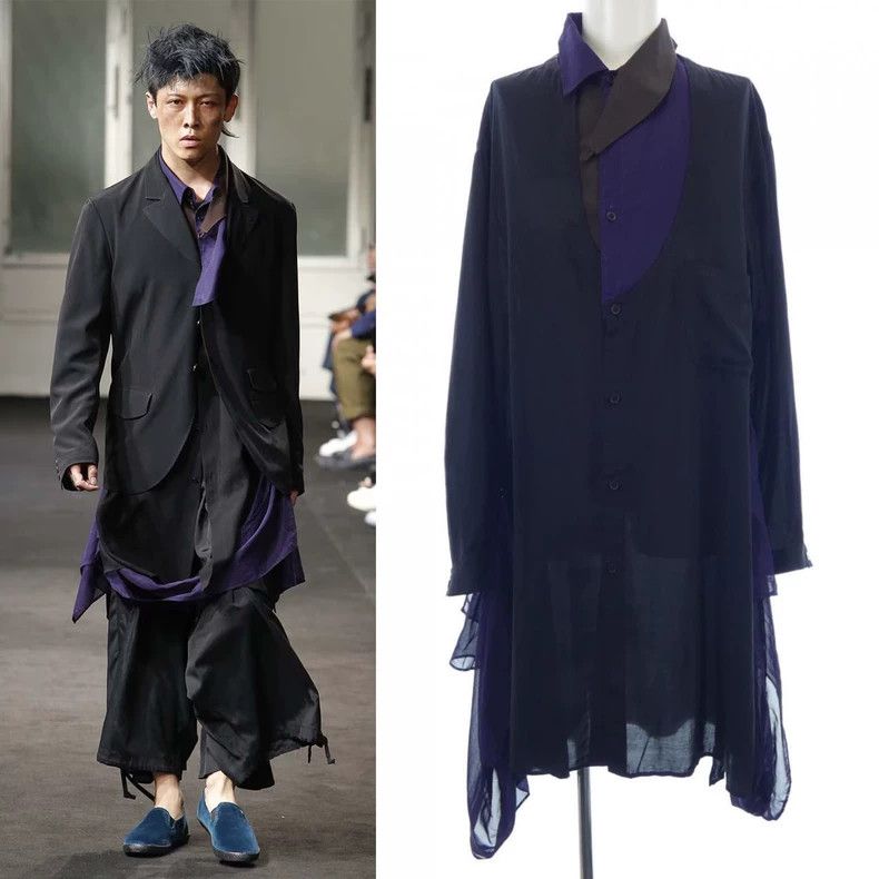 Yohji Yamamoto Yohji Yamamoto 19ss Show Color Block Long Shirt Size US M / EU 48-50 / 2 - 1 Thumbnail
