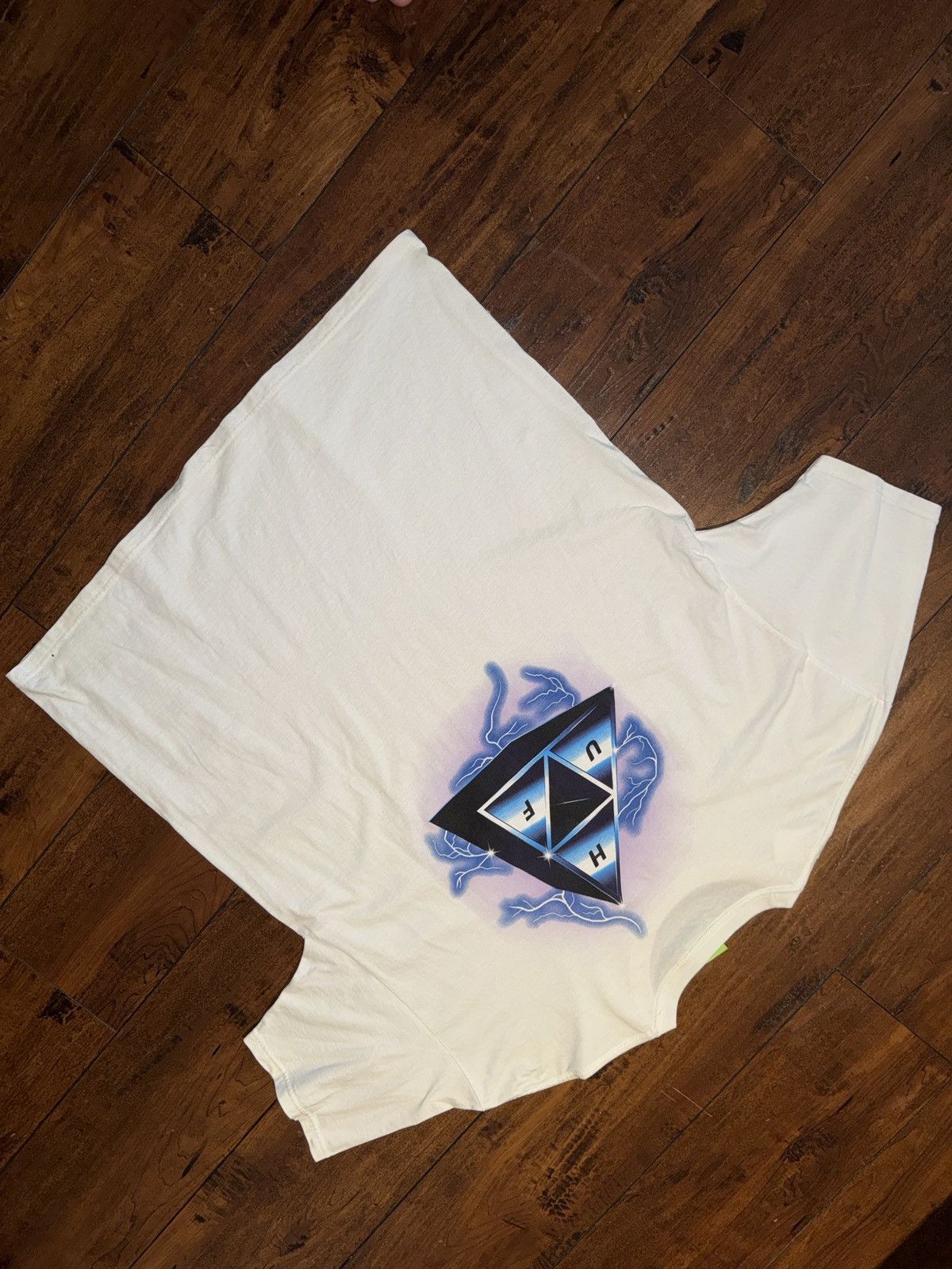 Huf Huf (20th anniversary) lightning huf triangle tee ~ white Size US XXL / EU 58 / 5 - 2 Thumbnail