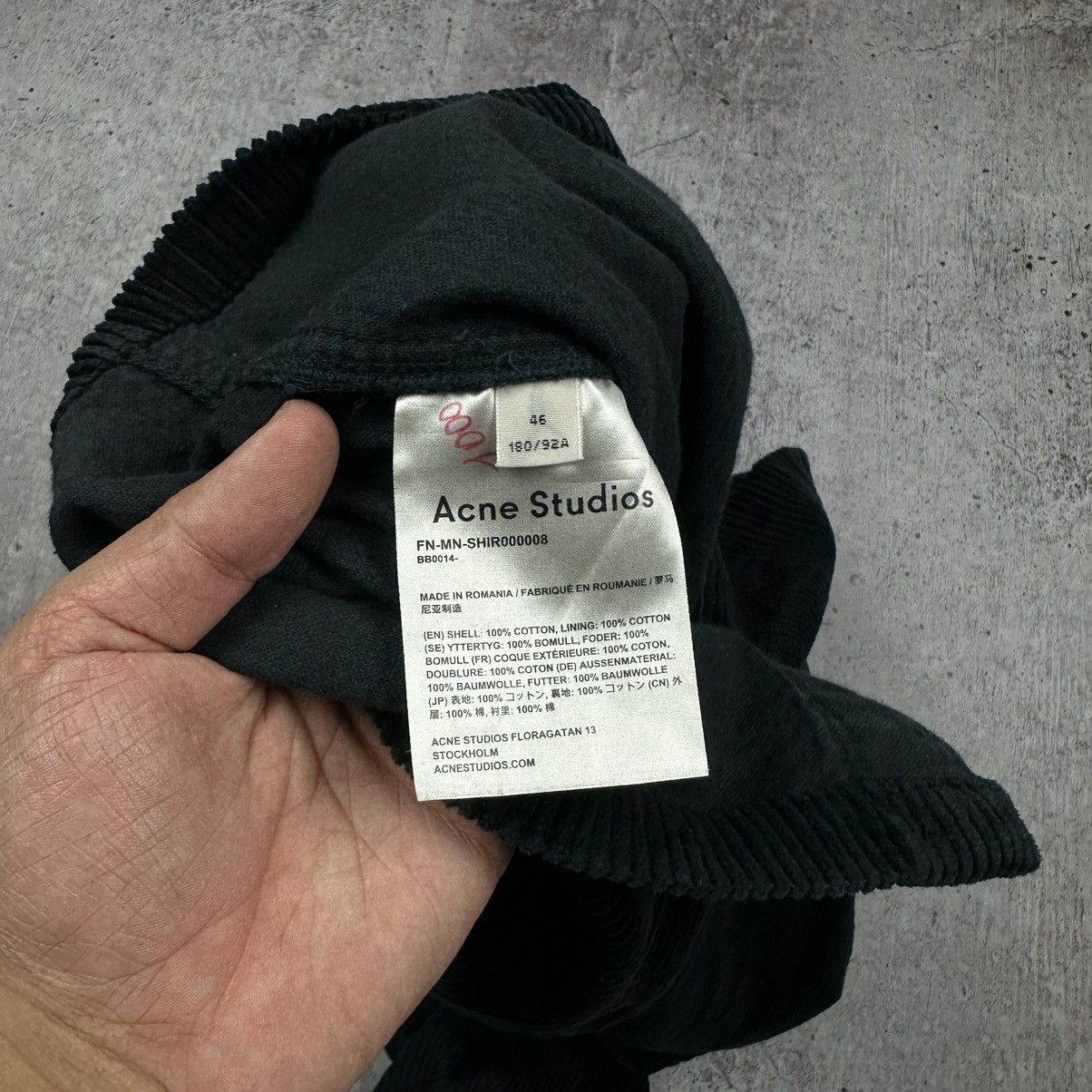 Acne Studios Acne Studios Vintage Corduroy Black Overshirt Size US S / EU 44-46 / 1 - 9 Thumbnail