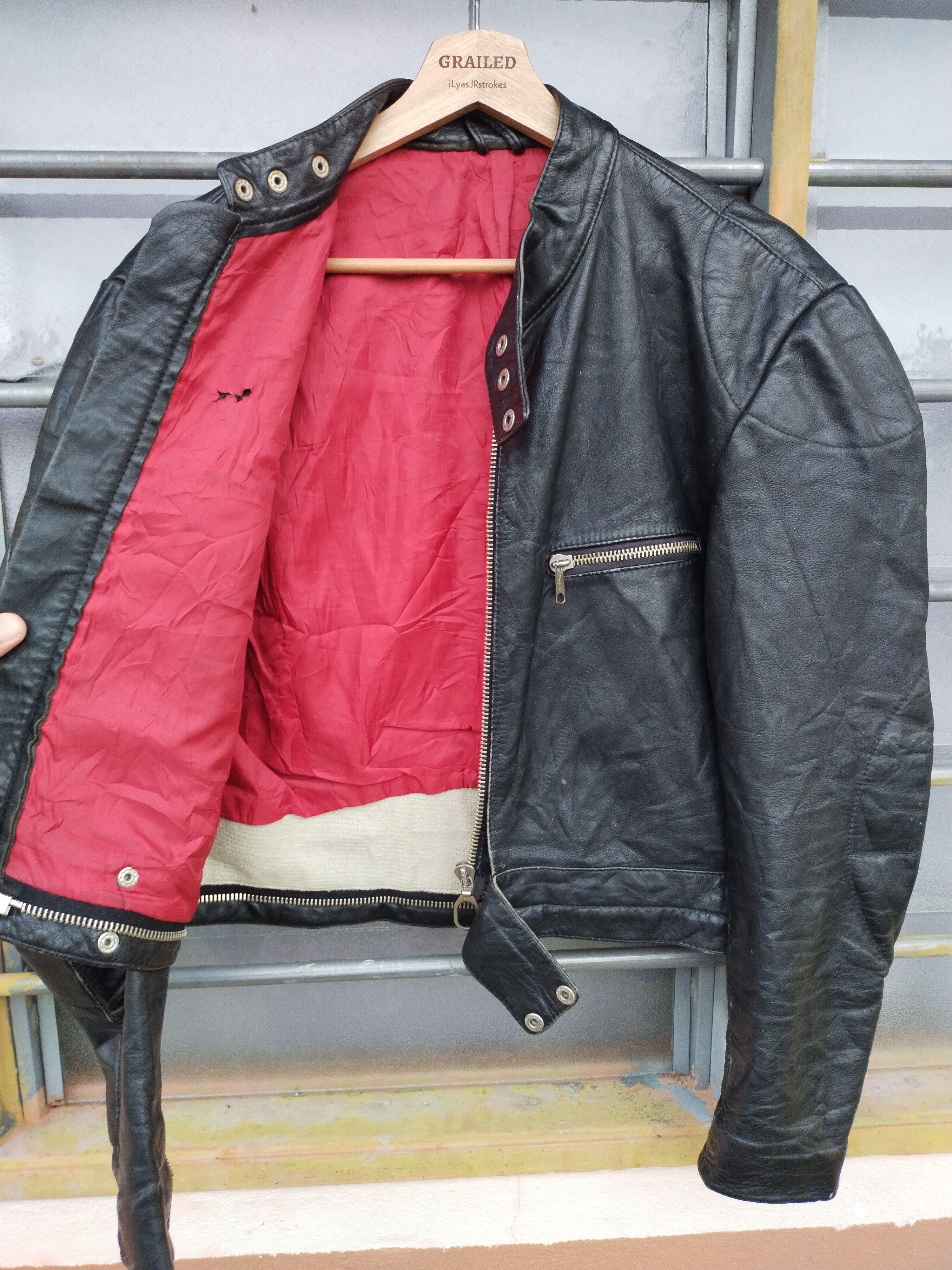 Leather Crazy Vtg Harro Kombi Biker Germany Leather Jacket Schott Size US S / EU 44-46 / 1 - 4 Thumbnail