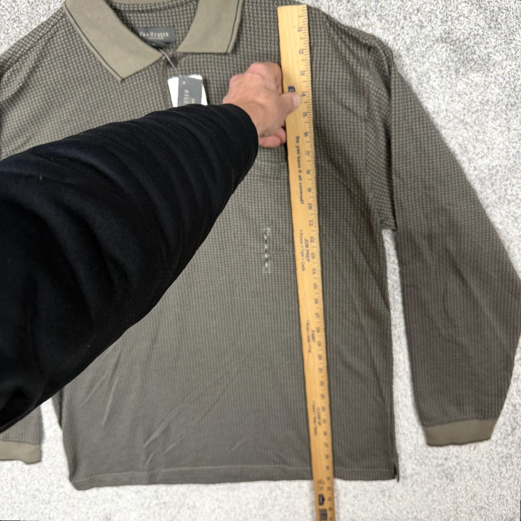 Van Heusen Van Heusen Polo Shirt Mens L Green Geometric Knit Long Sleeve NWT Size US L / EU 52-54 / 3 - 2 Thumbnail