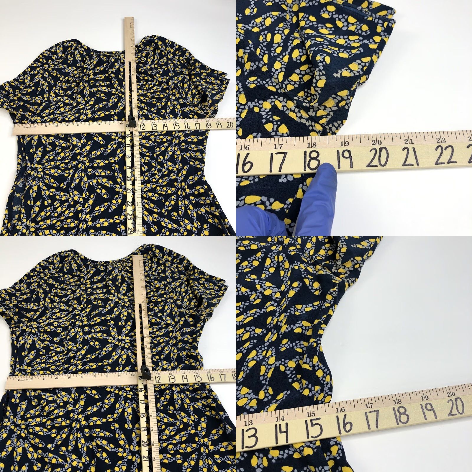 Vintage Tucker Tunic Blouse Medium 100% Silk Pullover Top Shirt Dress Blouse Blue Size M / US 6-8 / IT 42-44 - 9 Thumbnail